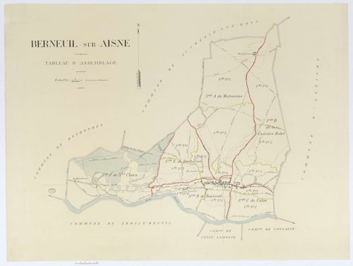 Berneuil-sur-Aisne - Cadastre napoléonien (copie), tableau d'assemblage