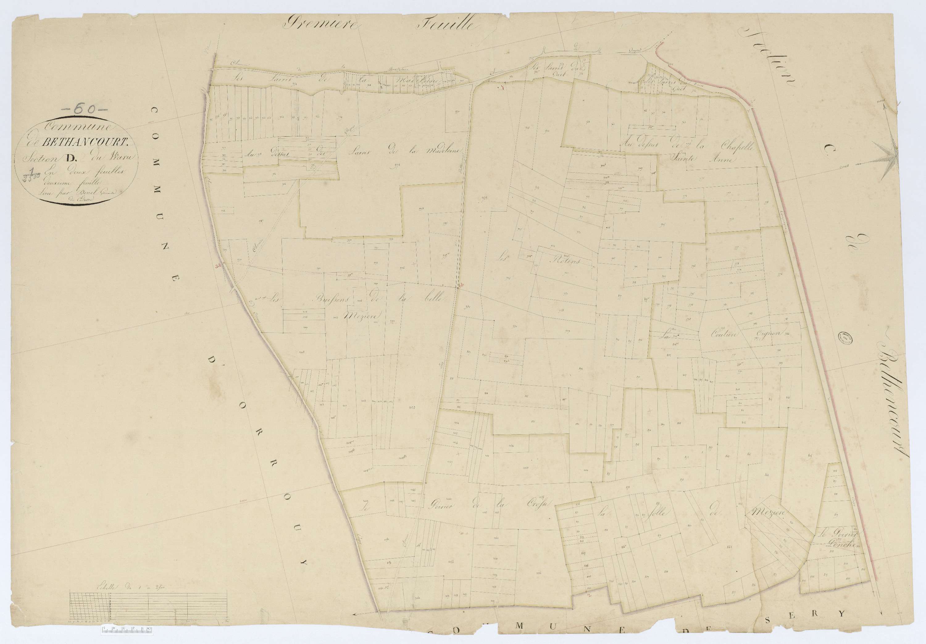 Béthancourt-en-Valois - Cadastre napoléonien, section D2