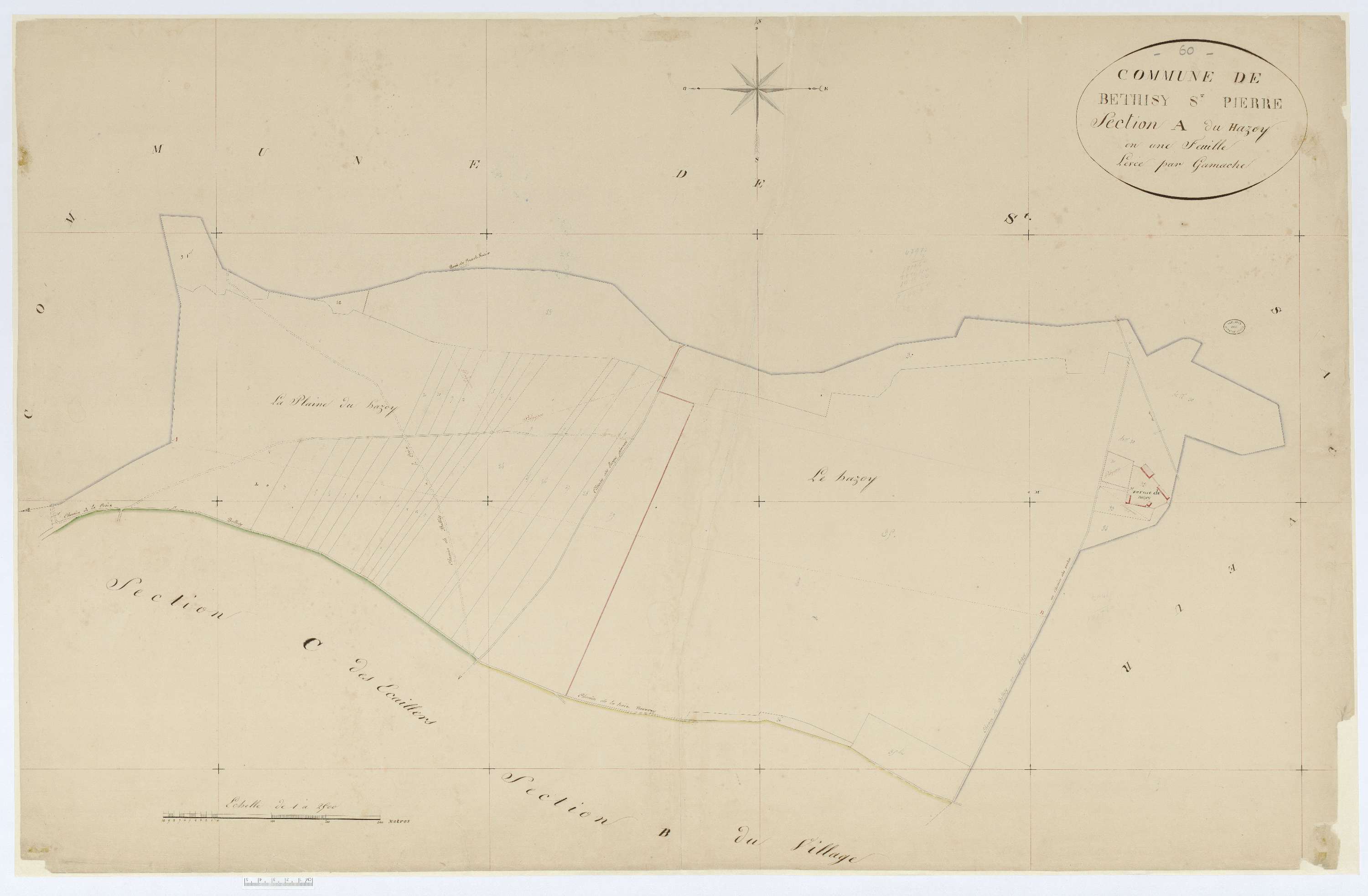 Béthisy-Saint-Pierre - Cadastre napoléonien, section A, feuille unique