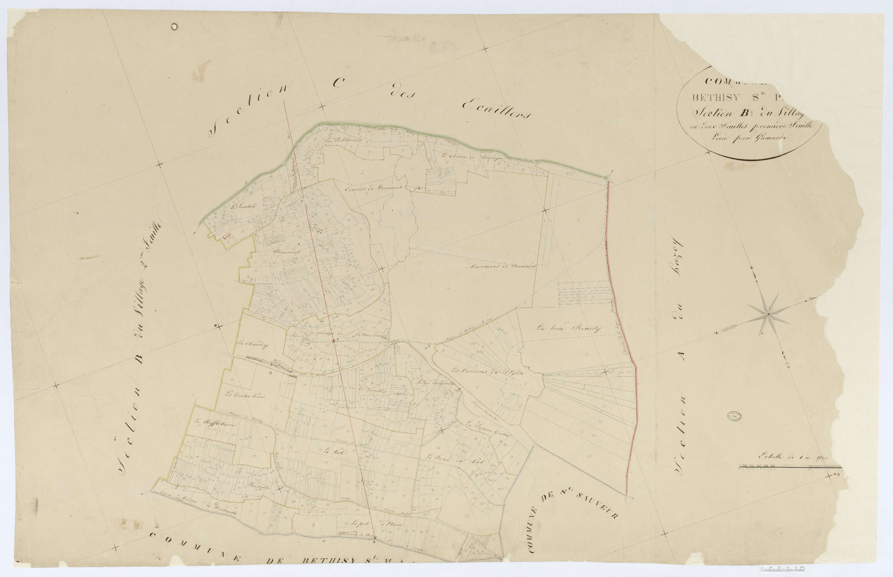 Béthisy-Saint-Pierre - Cadastre napoléonien, section B1