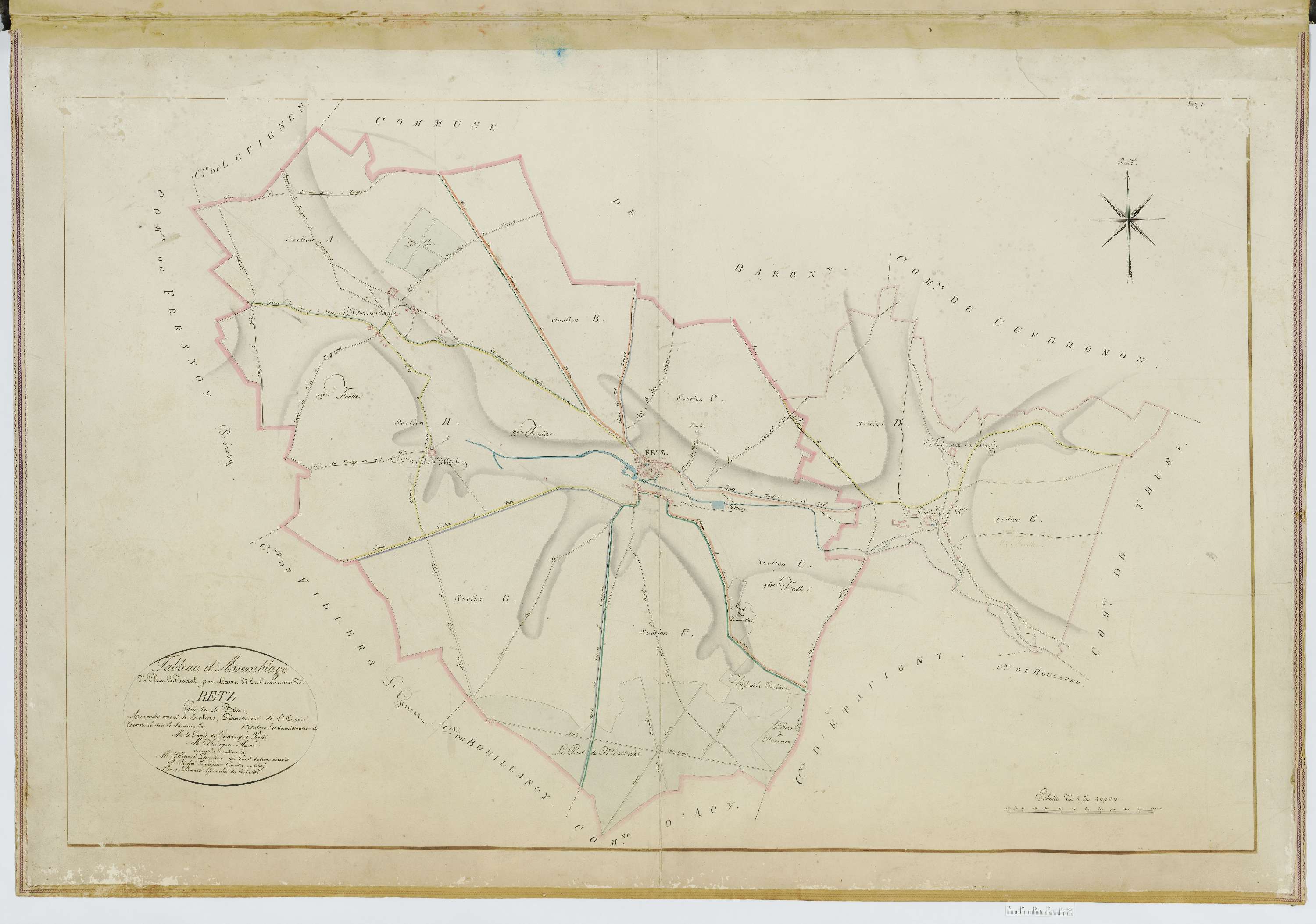 Betz - Cadastre napoléonien, tableau d'assemblage