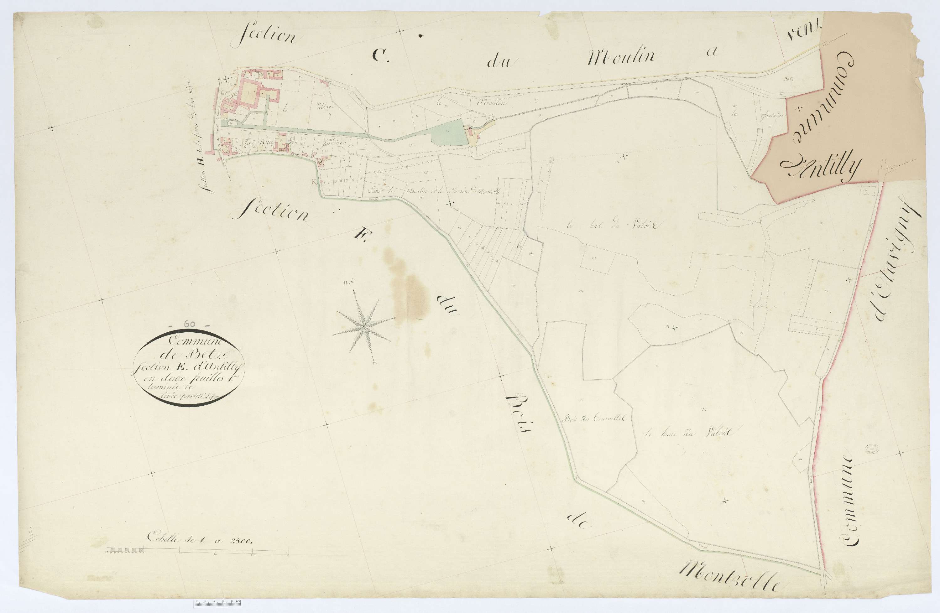 Betz - Cadastre napoléonien, section E1, feuille unique