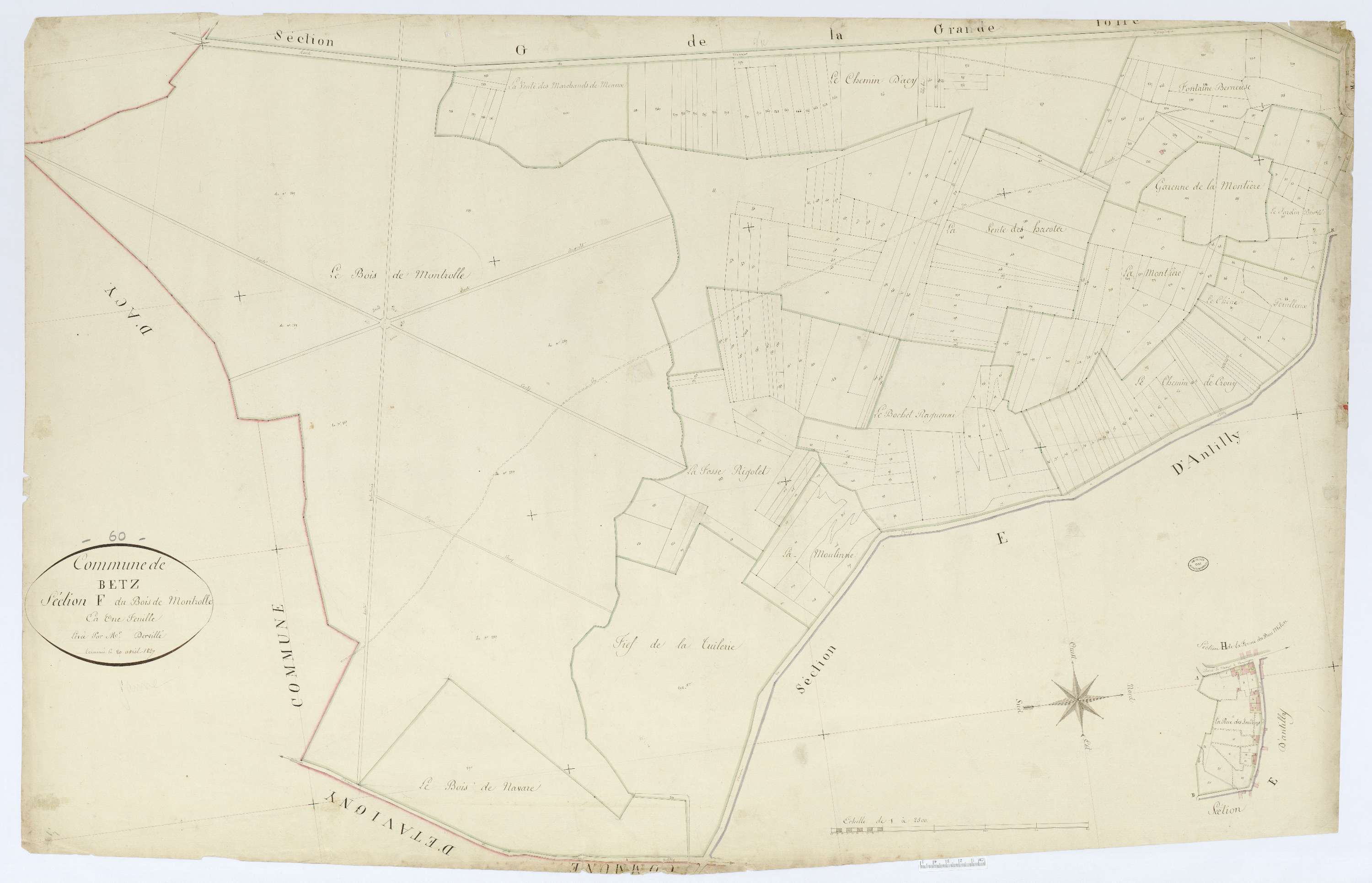 Betz - Cadastre napoléonien, section F, feuille unique