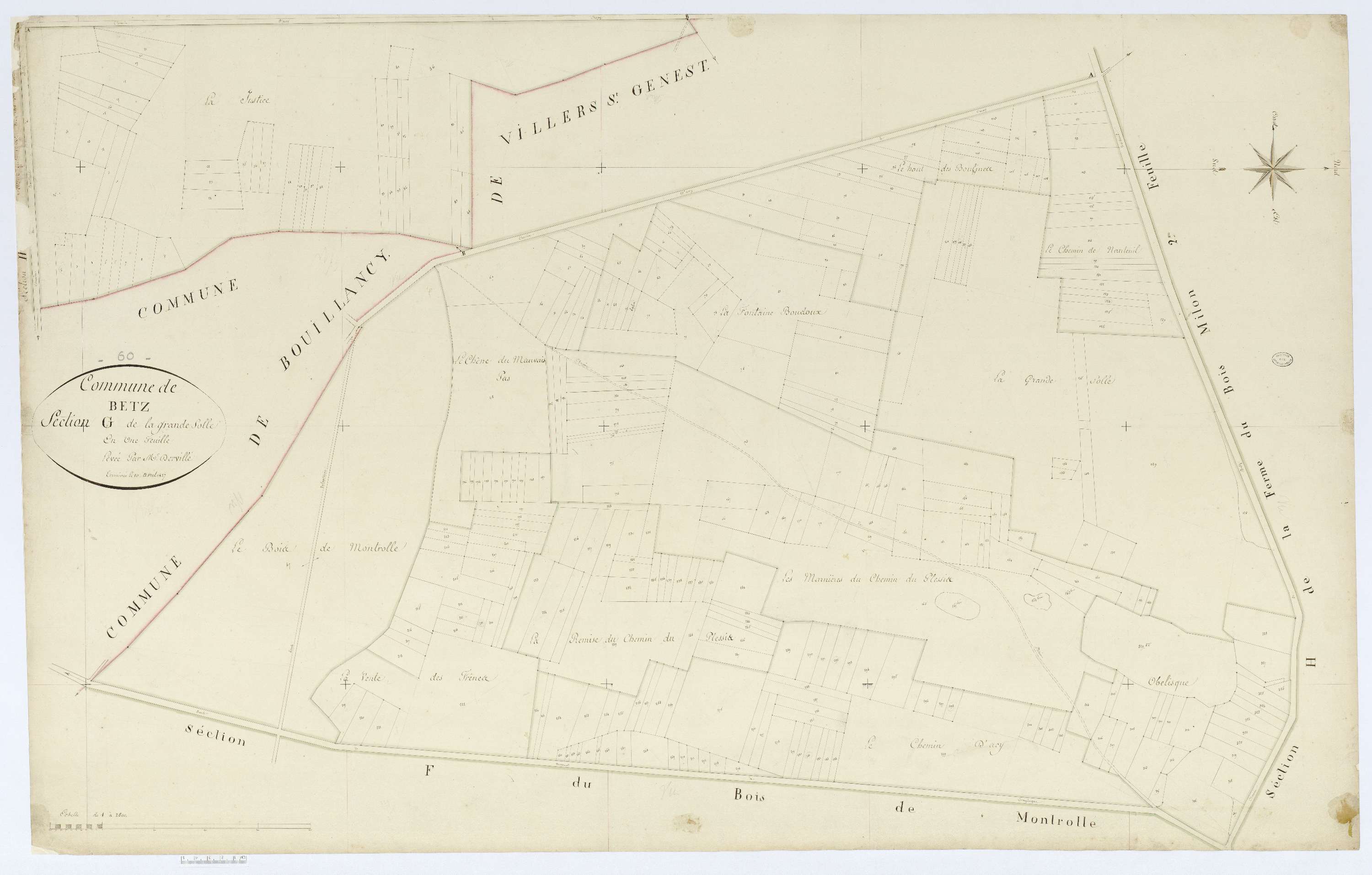 Betz - Cadastre napoléonien, section G, feuille unique