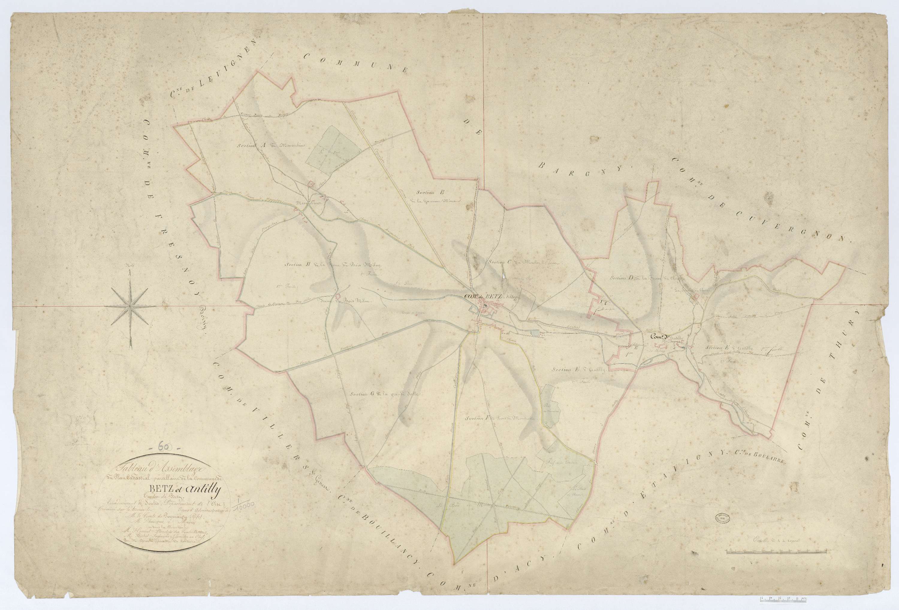 Betz - Cadastre napoléonien, tableau d'assemblage