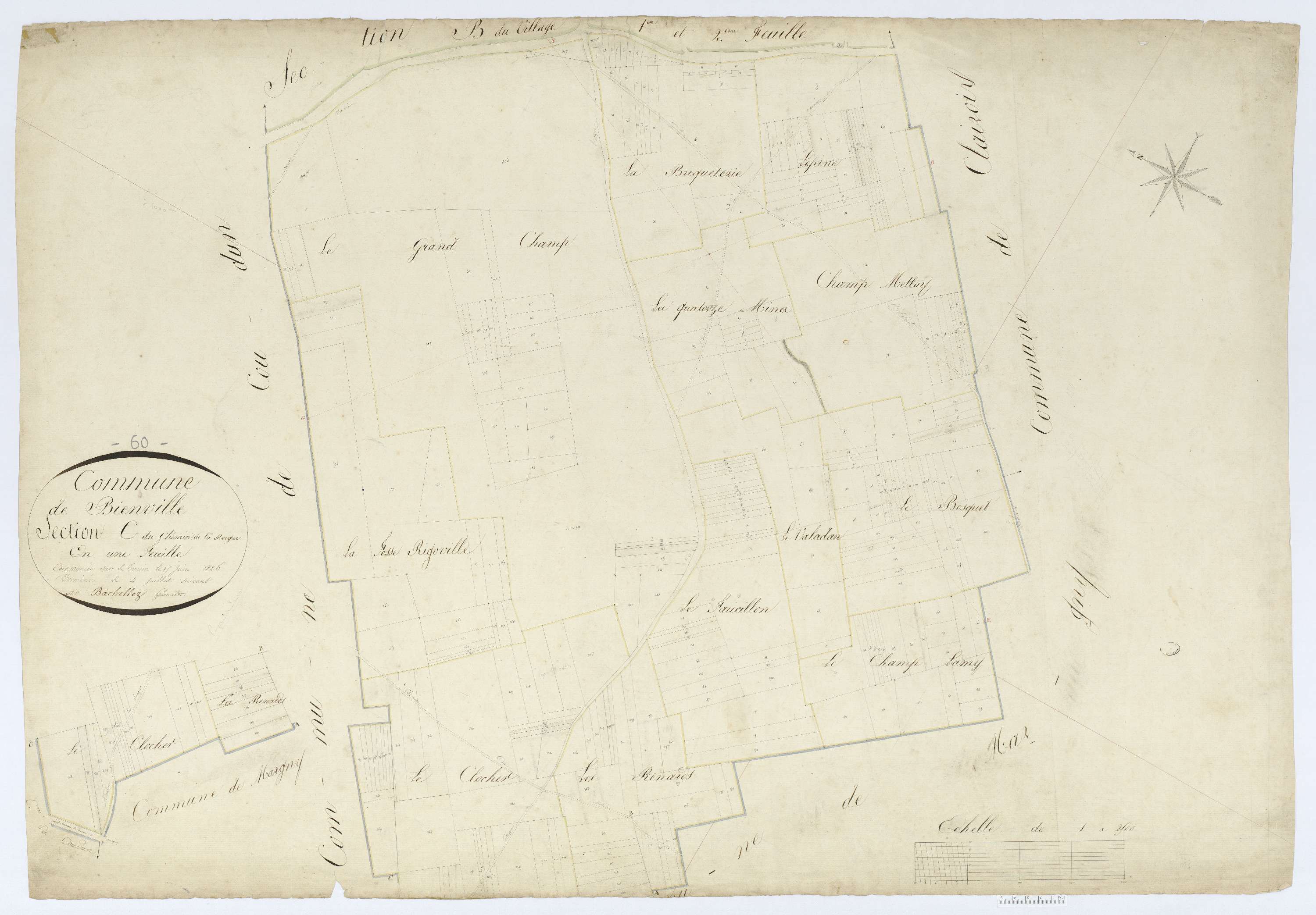 Bienville - Cadastre napoléonien, section  C, feuille unique
