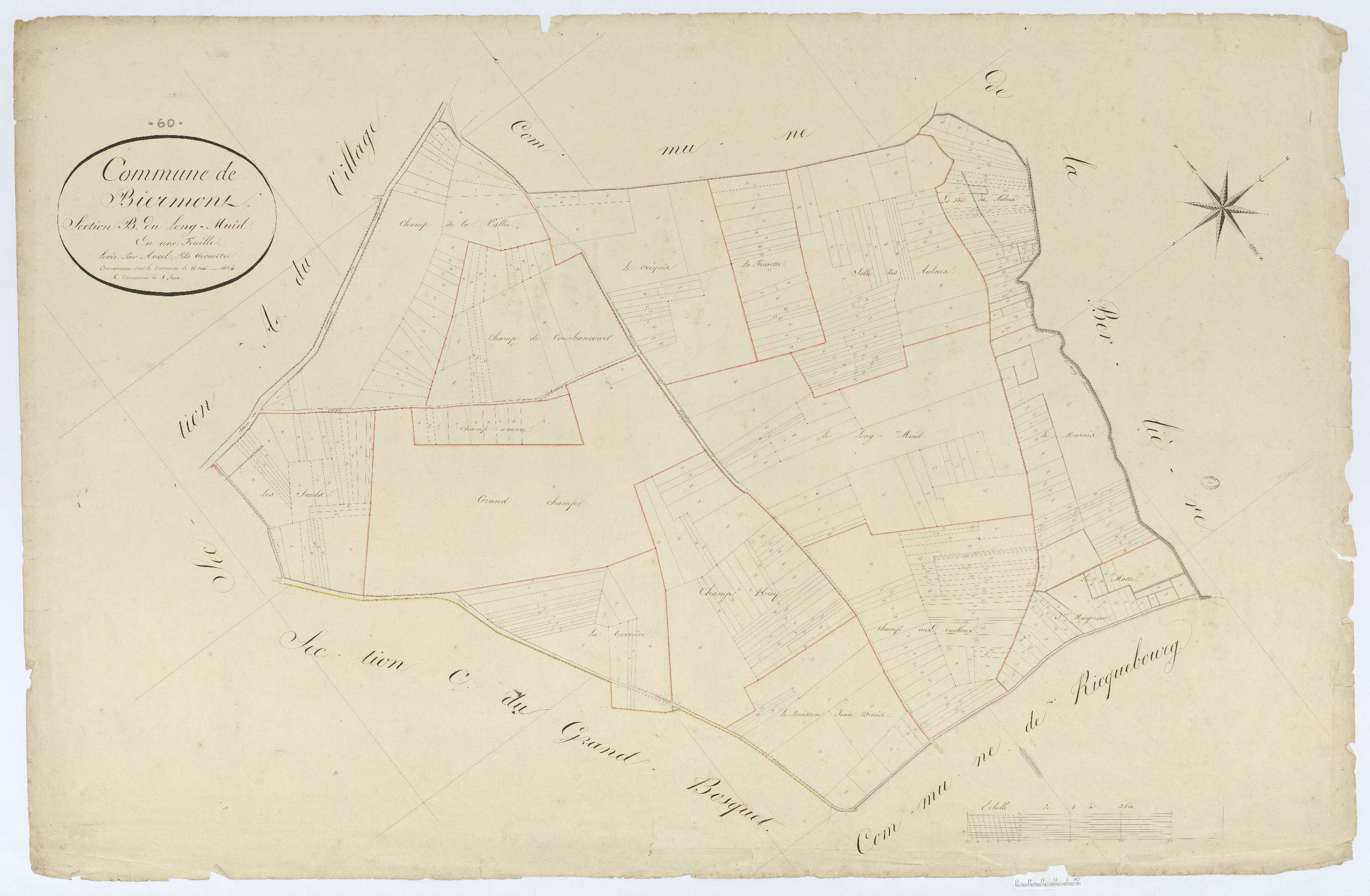 Biermont - Cadastre napoléonien, section B, feuille unique