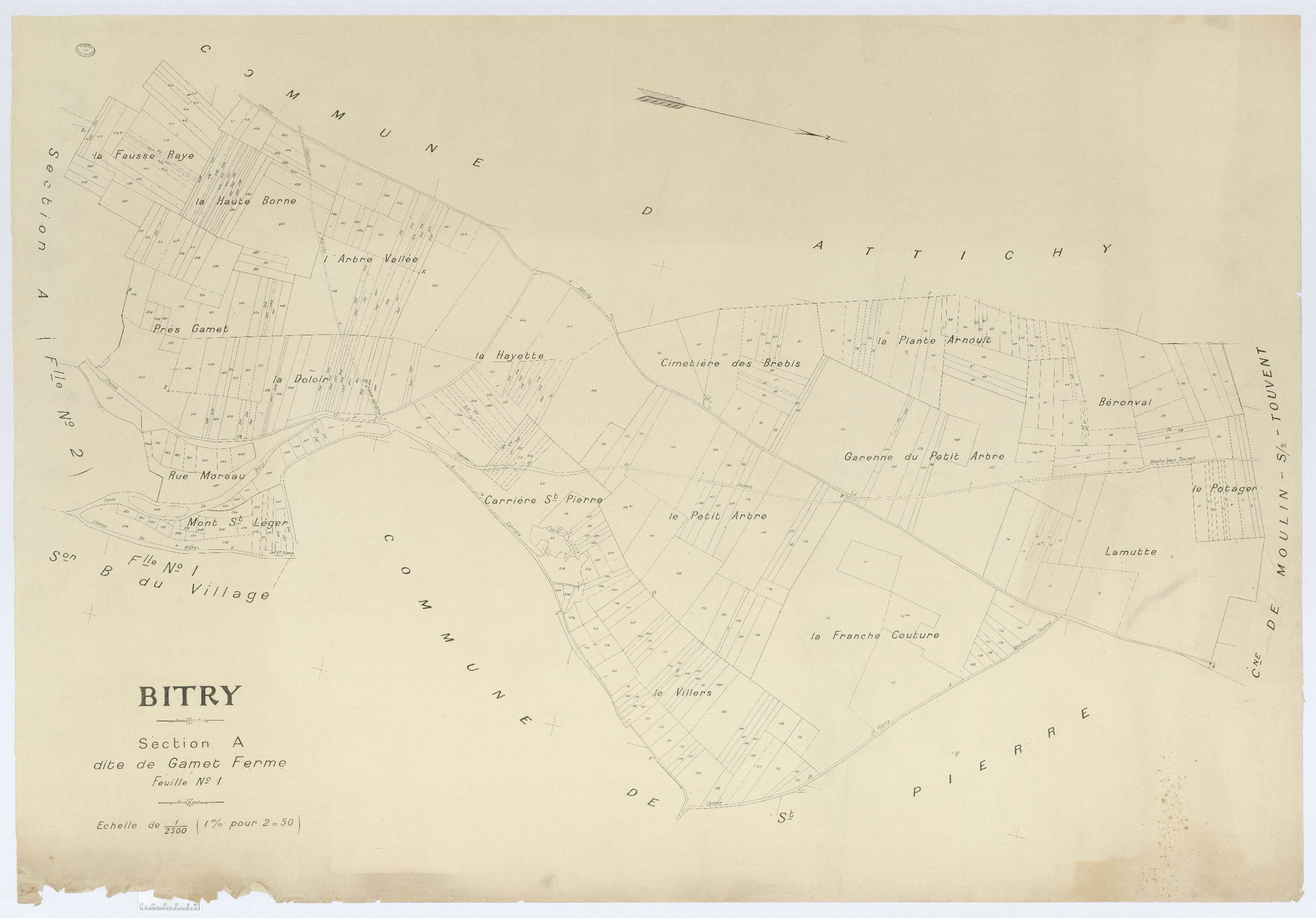 Bitry - Cadastre napoléonien (copie), section A1
