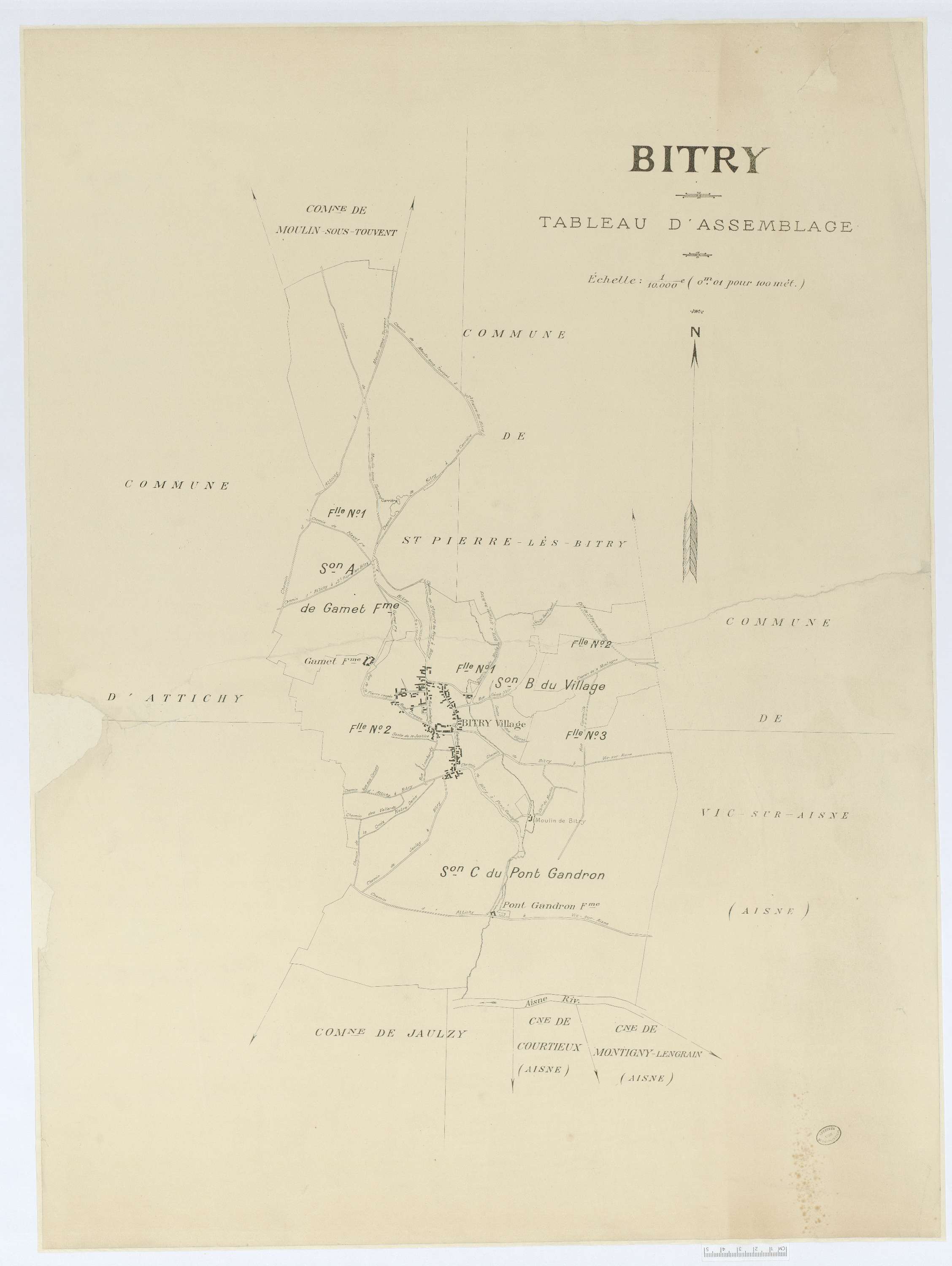 Bitry - Cadastre napoléonien (copie), tableau d'assemblage