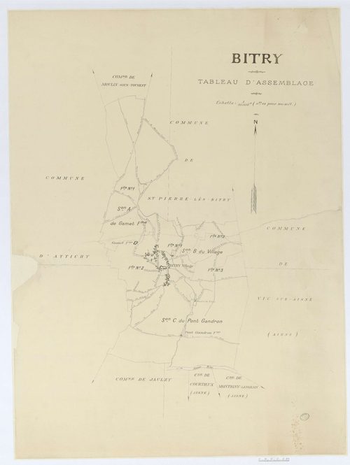 Bitry - Cadastre napoléonien (copie), tableau d'assemblage