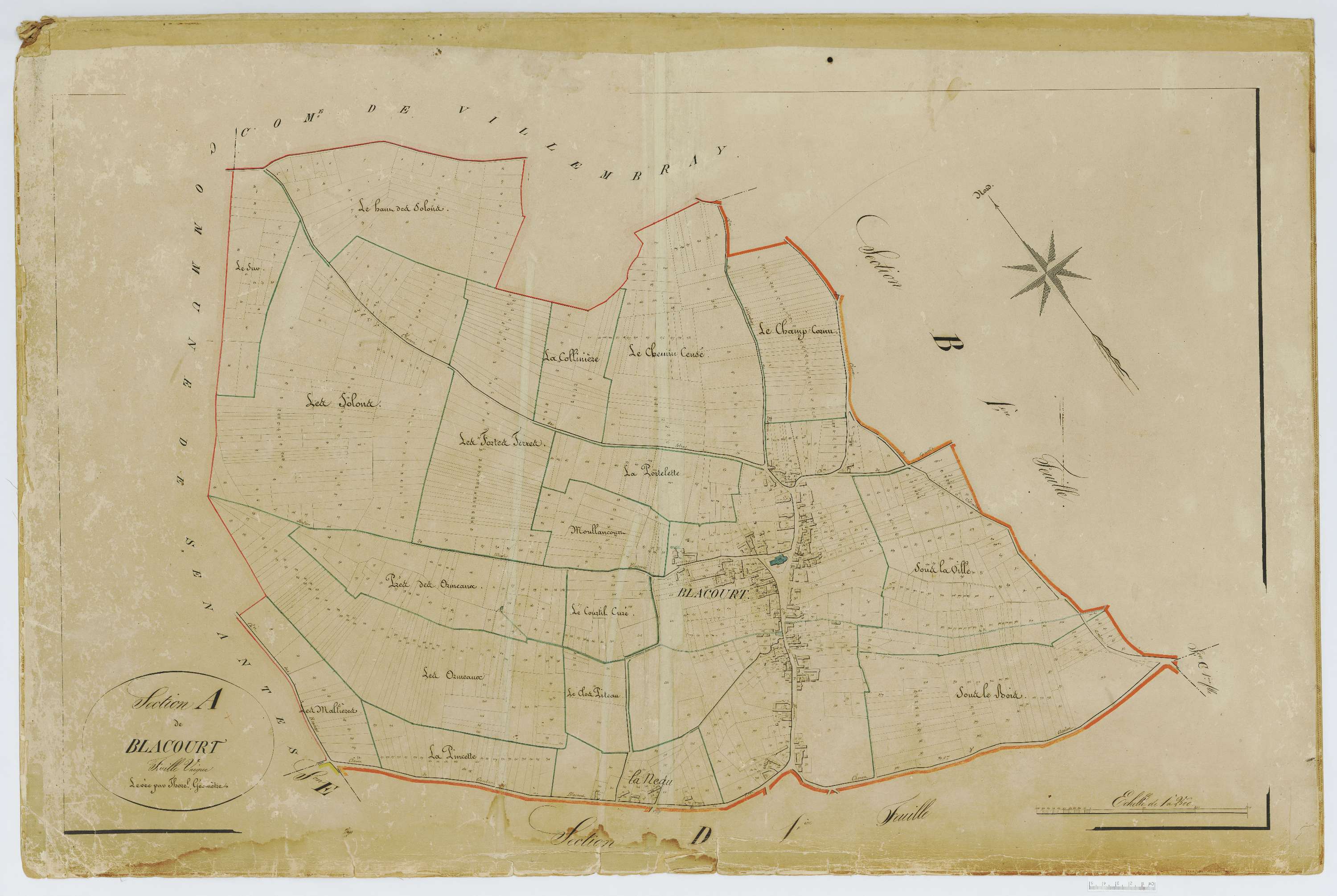 Blacourt - Cadastre napoléonien, section A