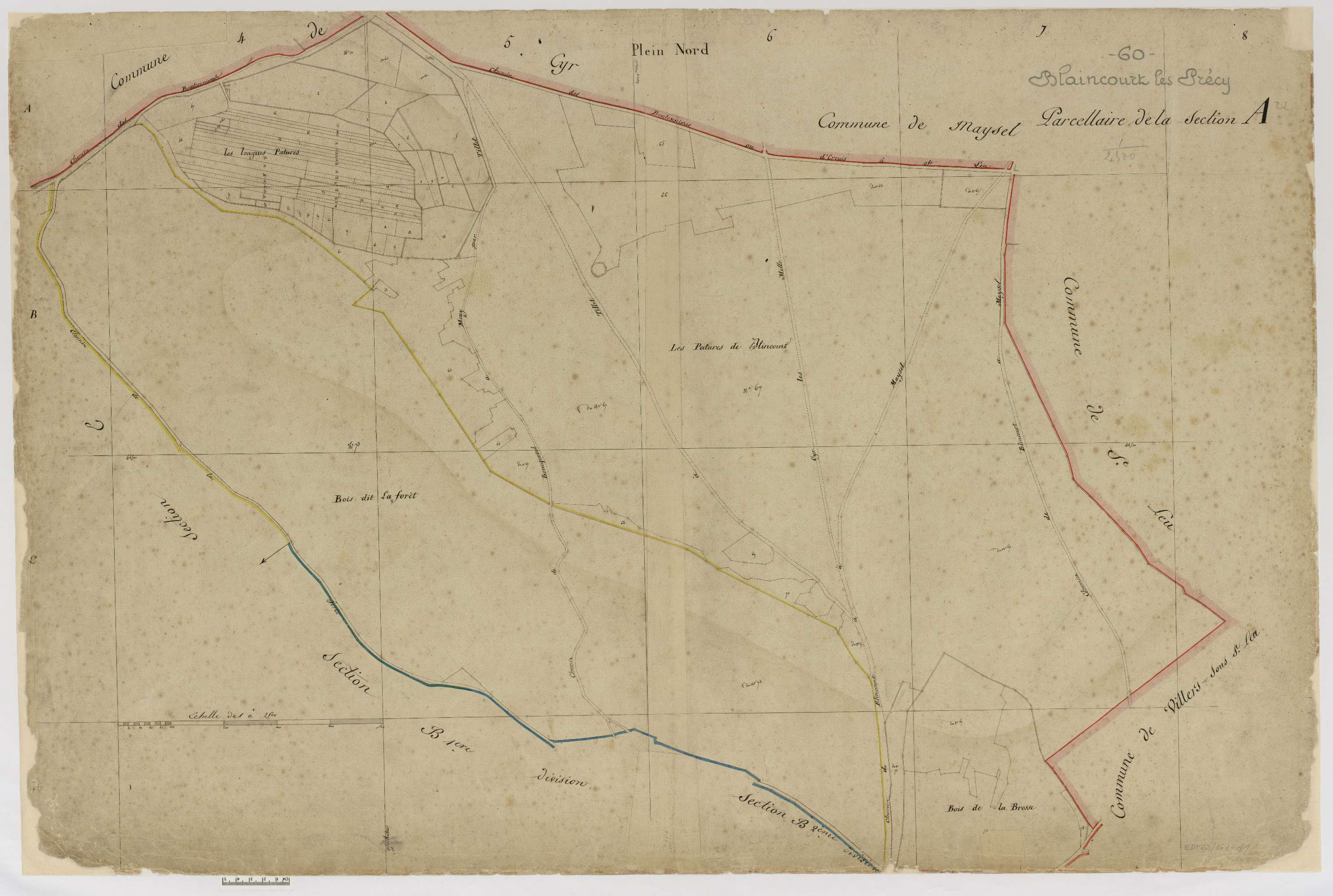 Blaincourt-lès-Précy - Cadastre napoléonien, section A