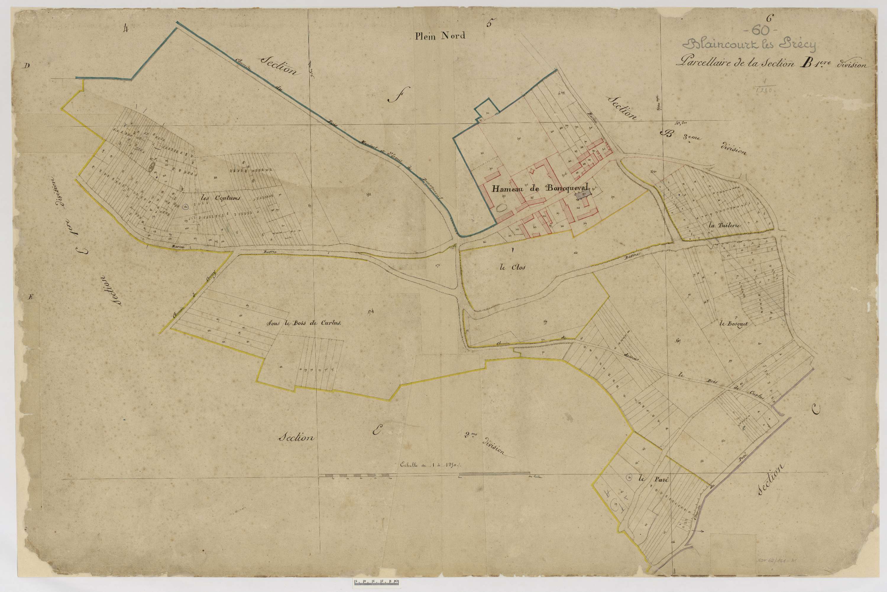 Blaincourt-lès-Précy - Cadastre napoléonien, section B1