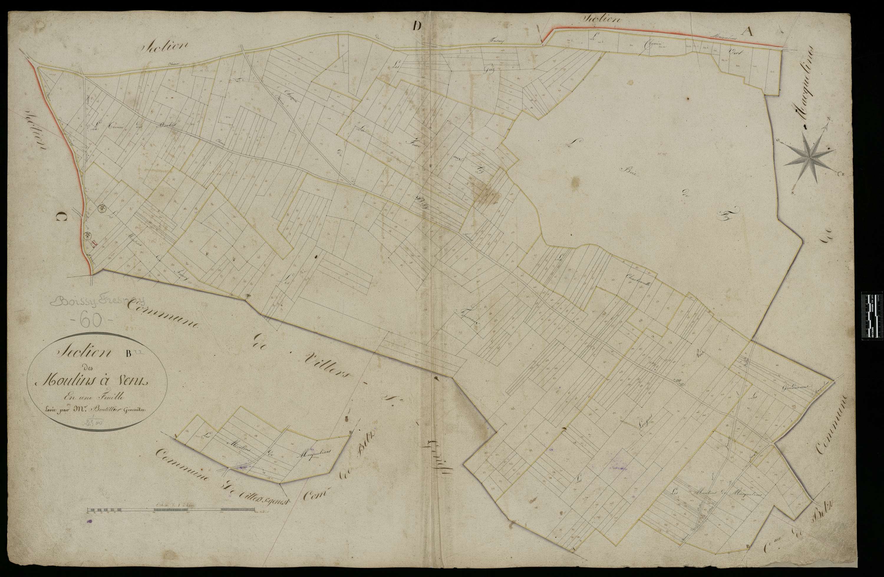 Boissy-Fresnoy - Cadastre napoléonien, section B
