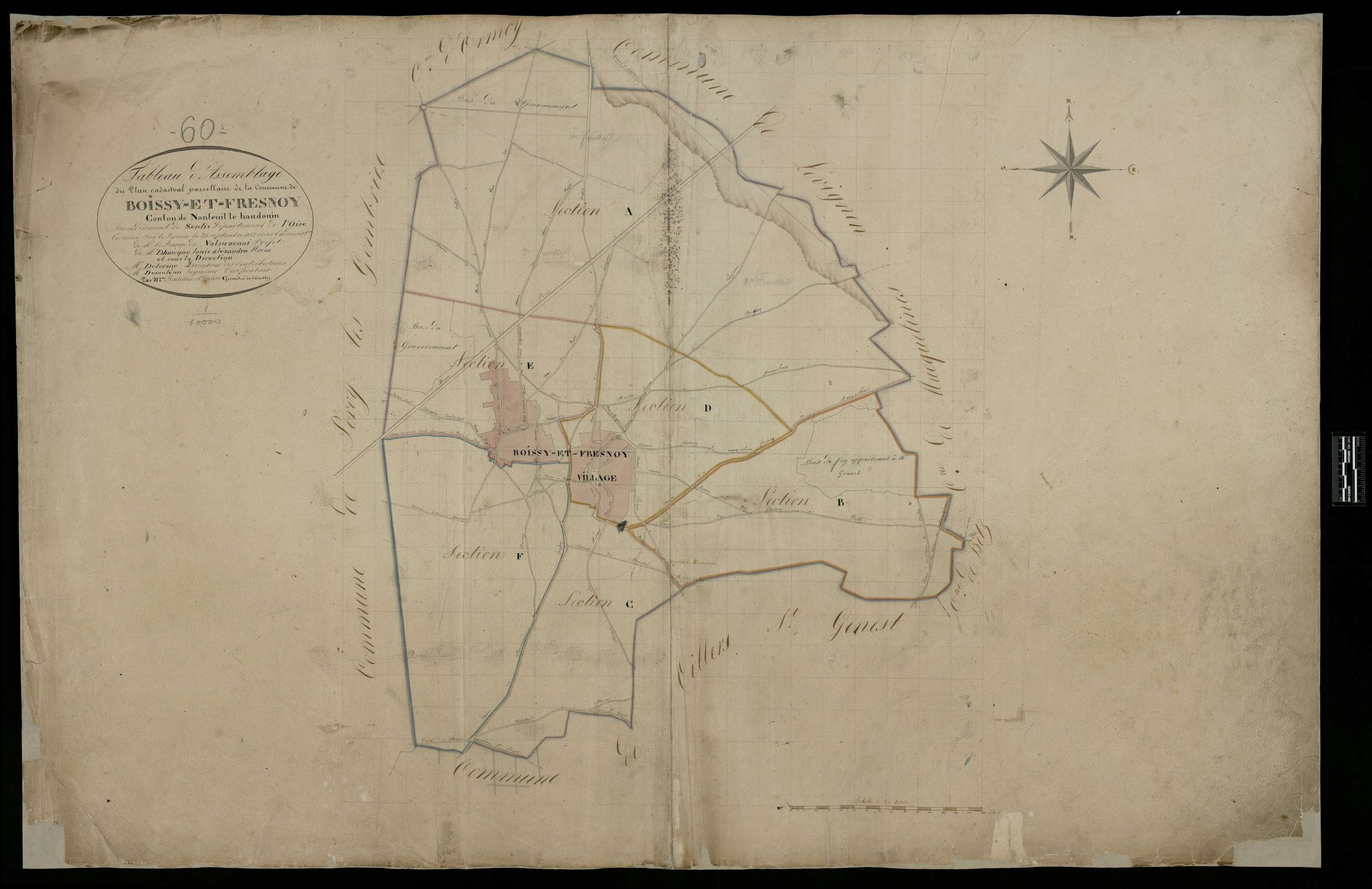 Boissy-Fresnoy - Cadastre napoléonien, tableau d'assemblage