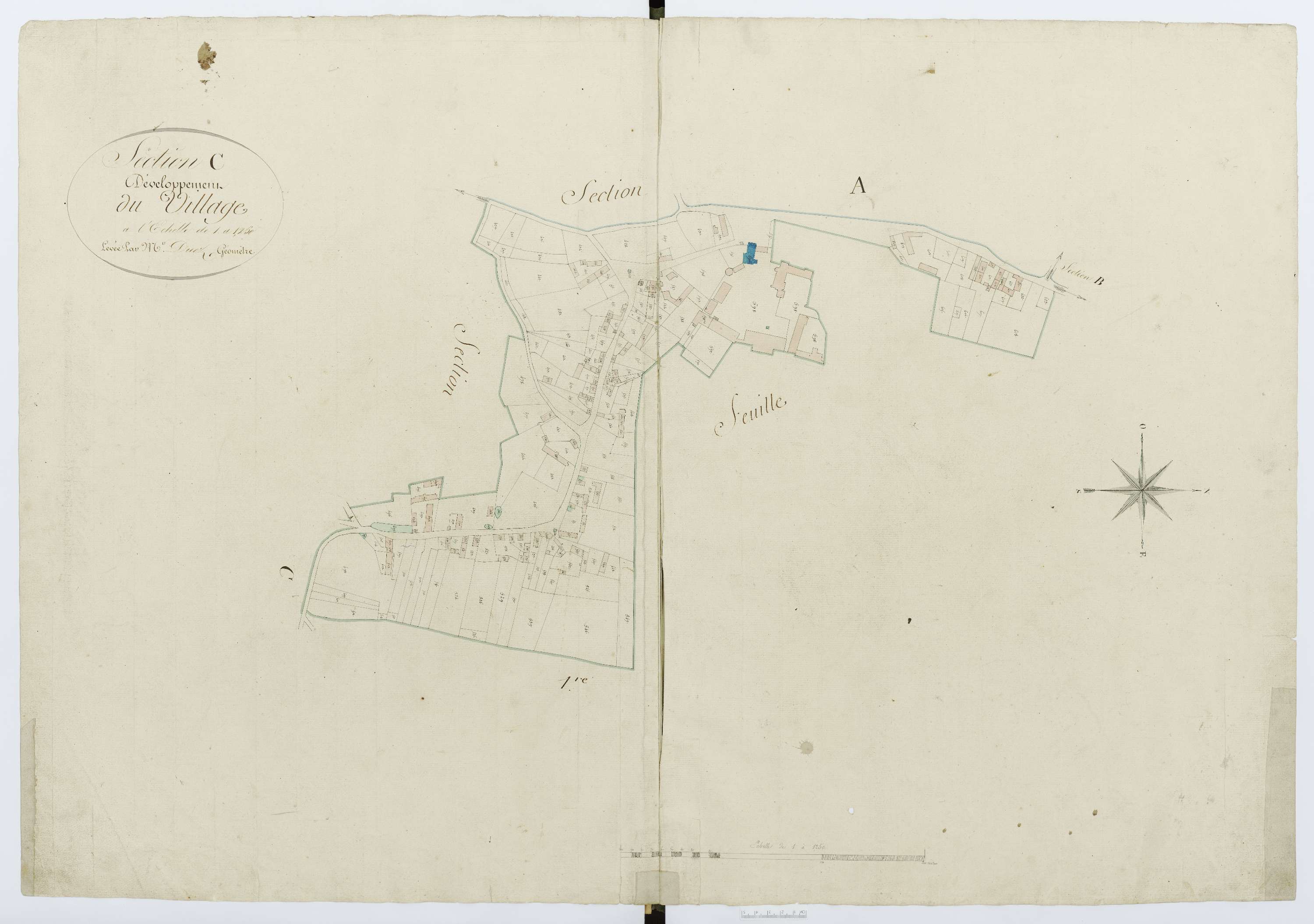 Boissy-le-Bois - Cadastre napoléonien, section C1, développement du village