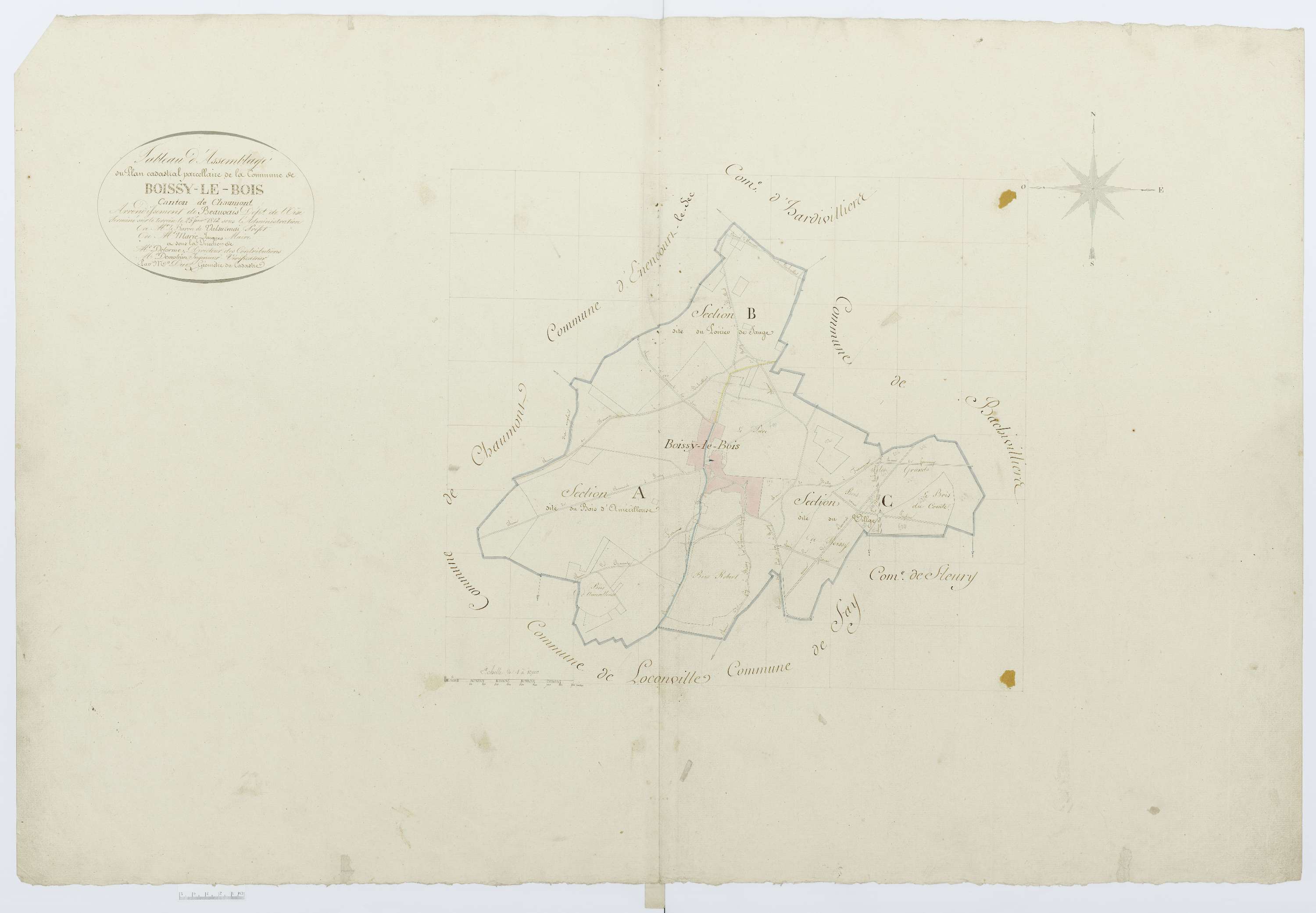 Boissy-le-Bois - Cadastre napoléonien, tableau d'assemblage