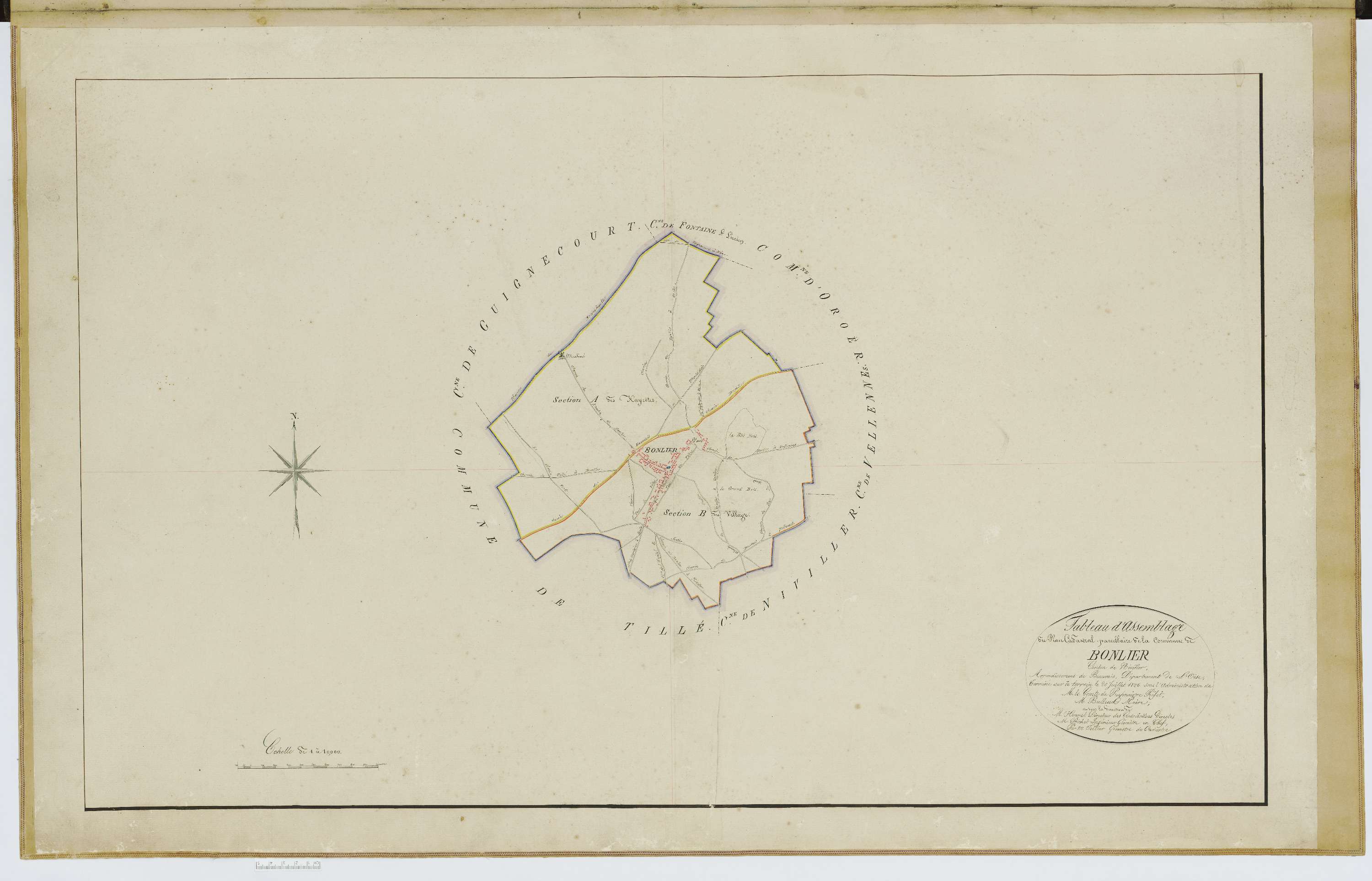 Bonlier - Cadastre napoléonien, tableau d'assemblage