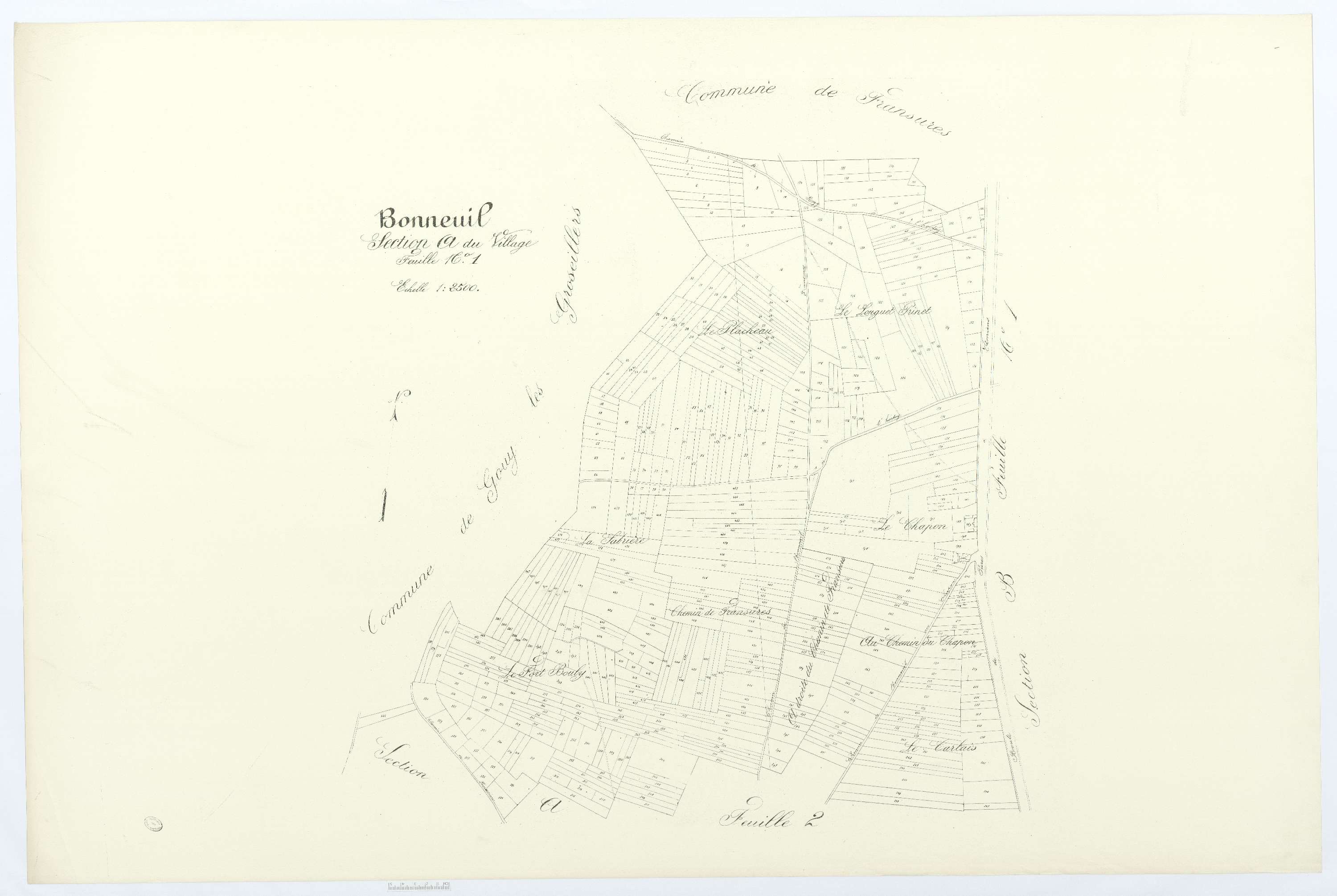 Bonneuil-les-Eaux - Cadastre napoléonien (copie), section A1