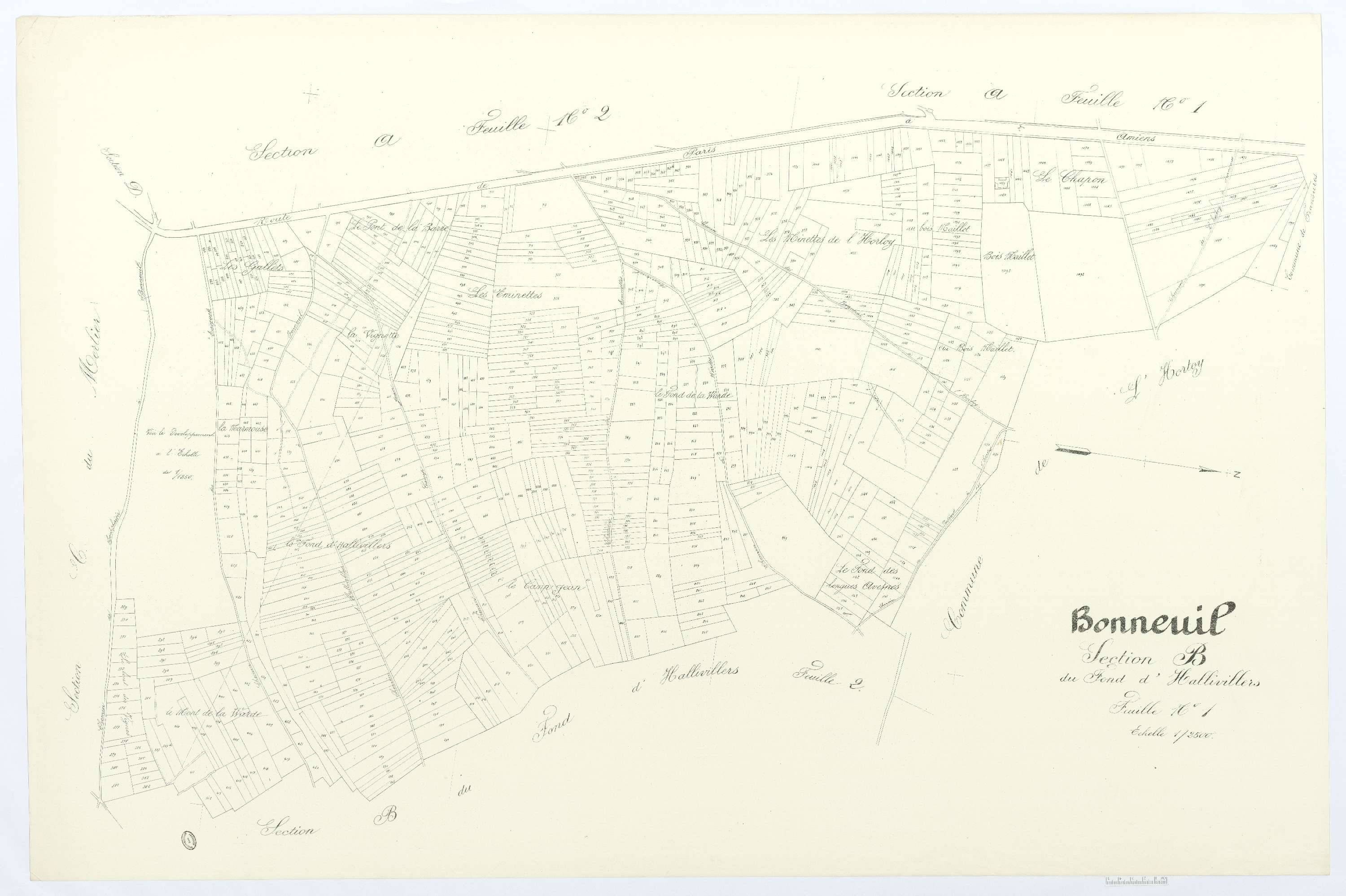 Bonneuil-les-Eaux - Cadastre napoléonien (copie), section B1