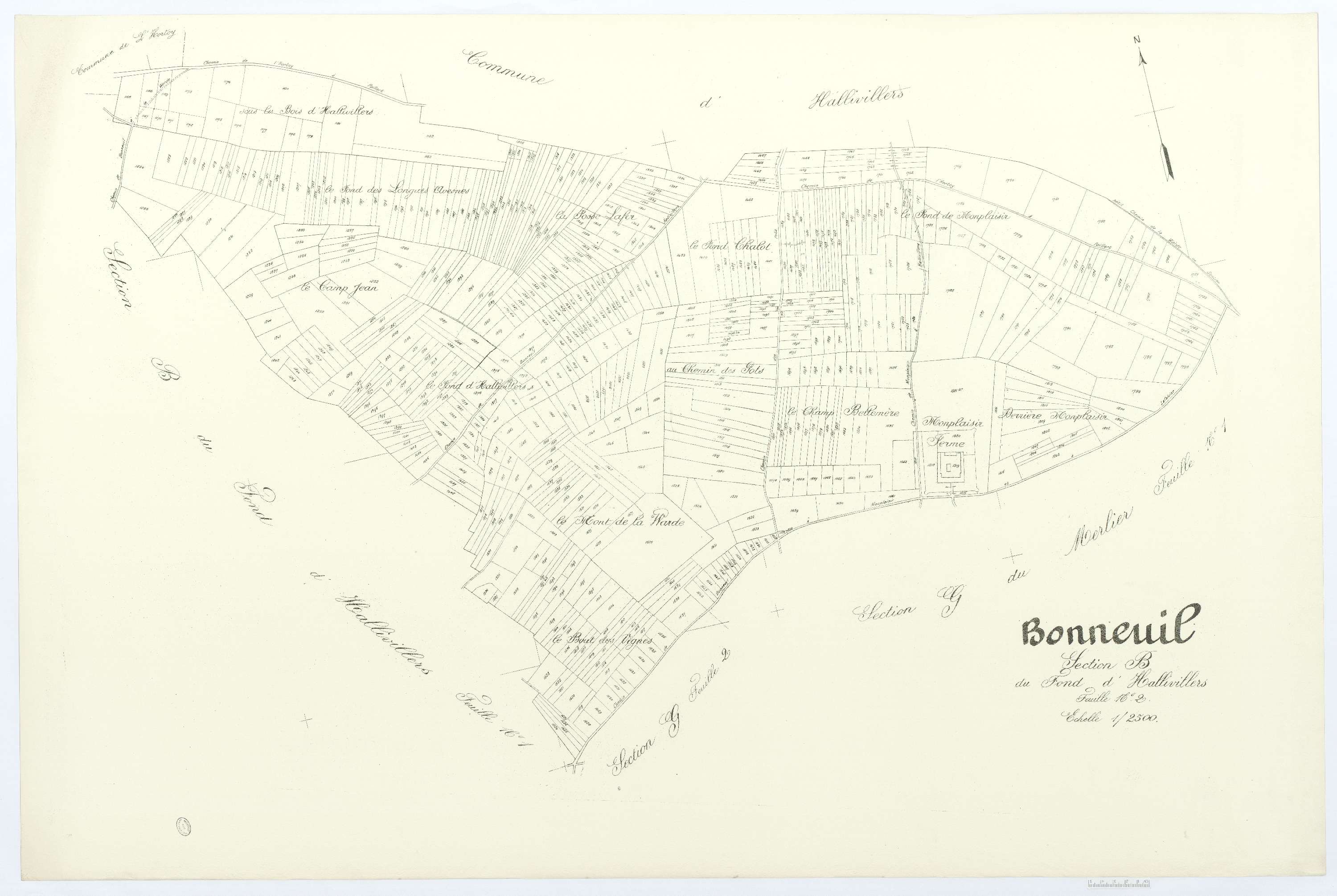 Bonneuil-les-Eaux - Cadastre napoléonien (copie), section B2