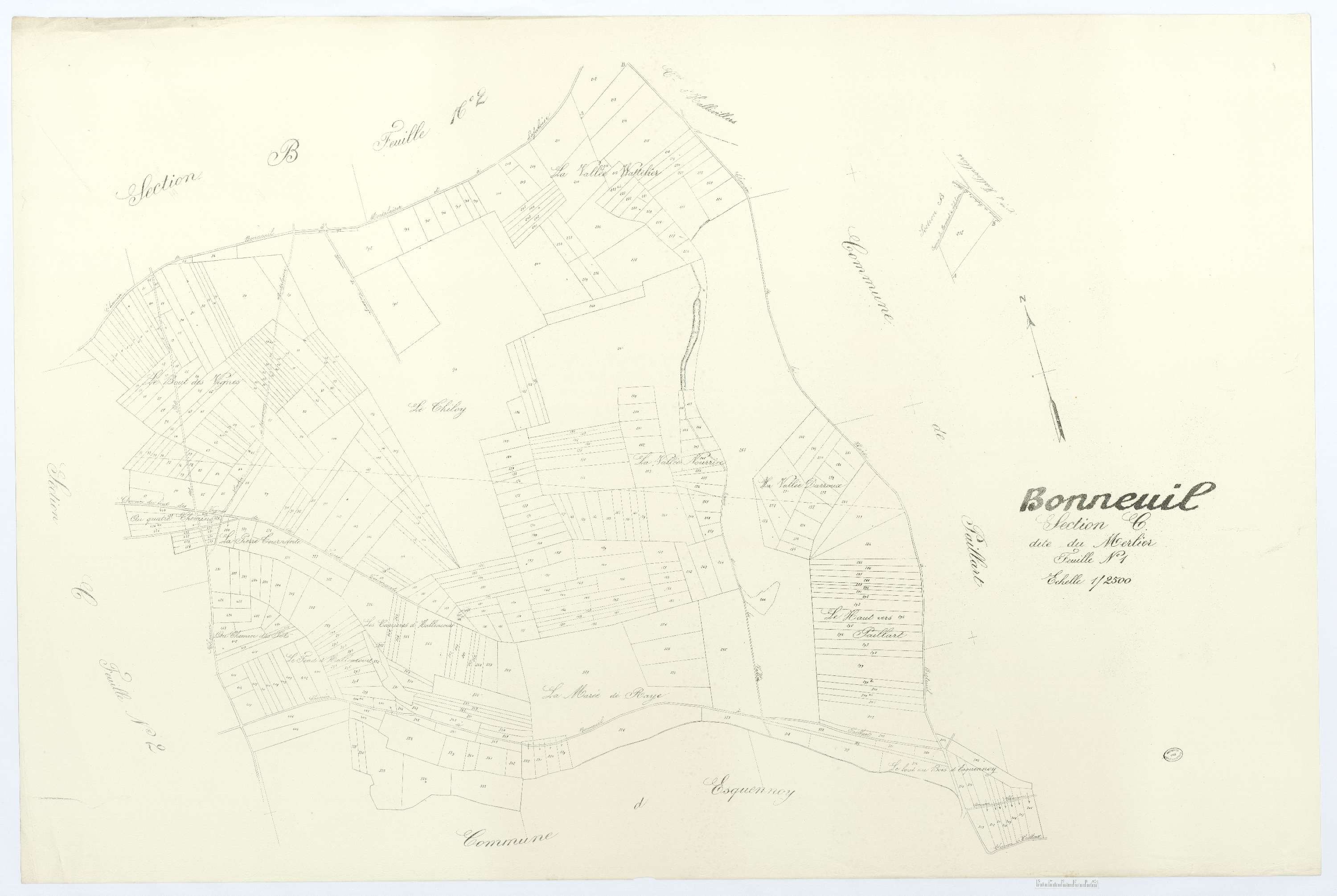 Bonneuil-les-Eaux - Cadastre napoléonien (copie), section C1