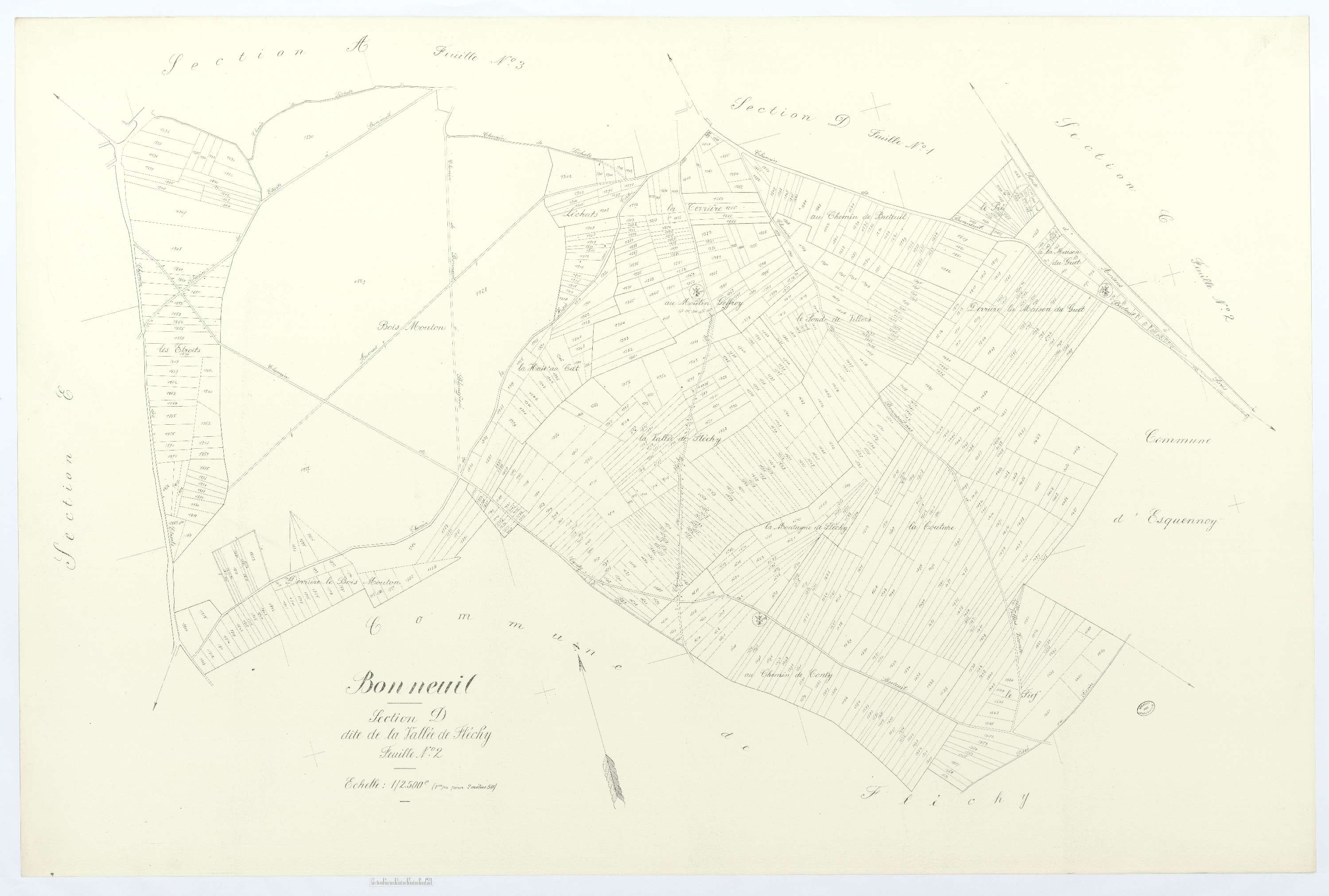 Bonneuil-les-Eaux - Cadastre napoléonien (copie), section D2