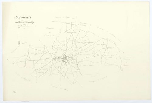 Bonneuil-les-Eaux - Cadastre napoléonien (copie), tableau d'assemblage
