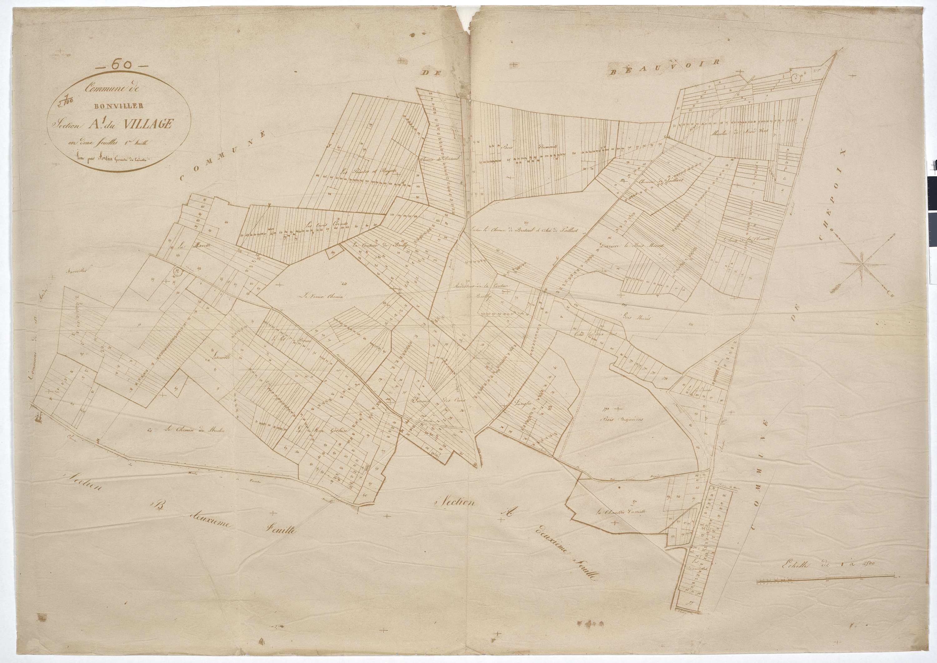 Bonvillers - Cadastre napoléonien, section A1