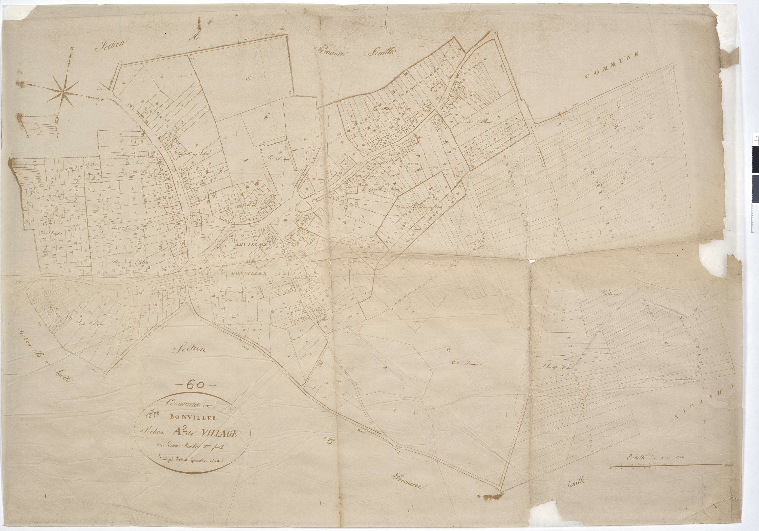 Bonvillers - Cadastre napoléonien, section A2