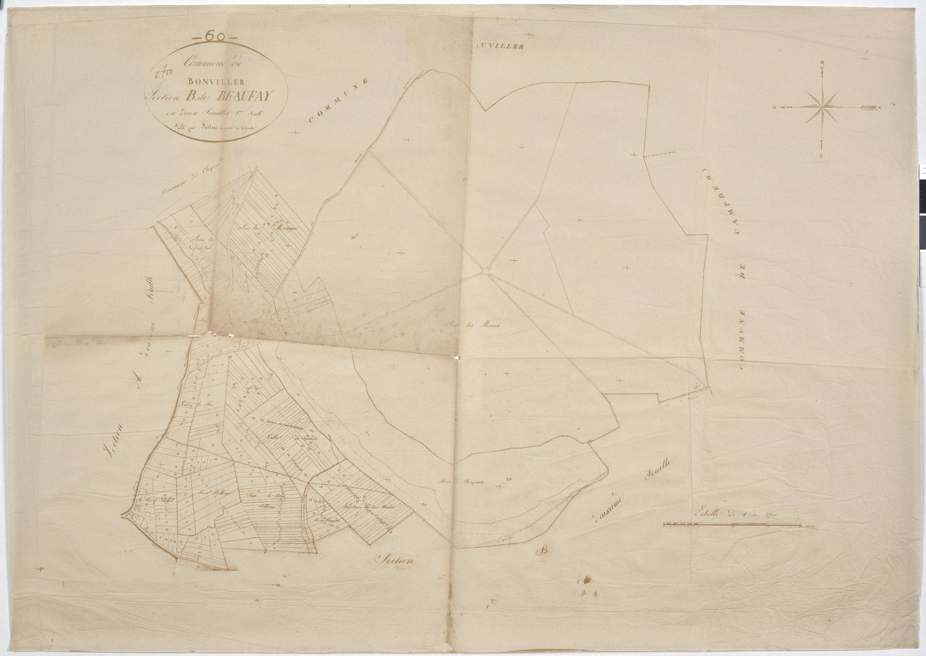 Bonvillers - Cadastre napoléonien, section B1