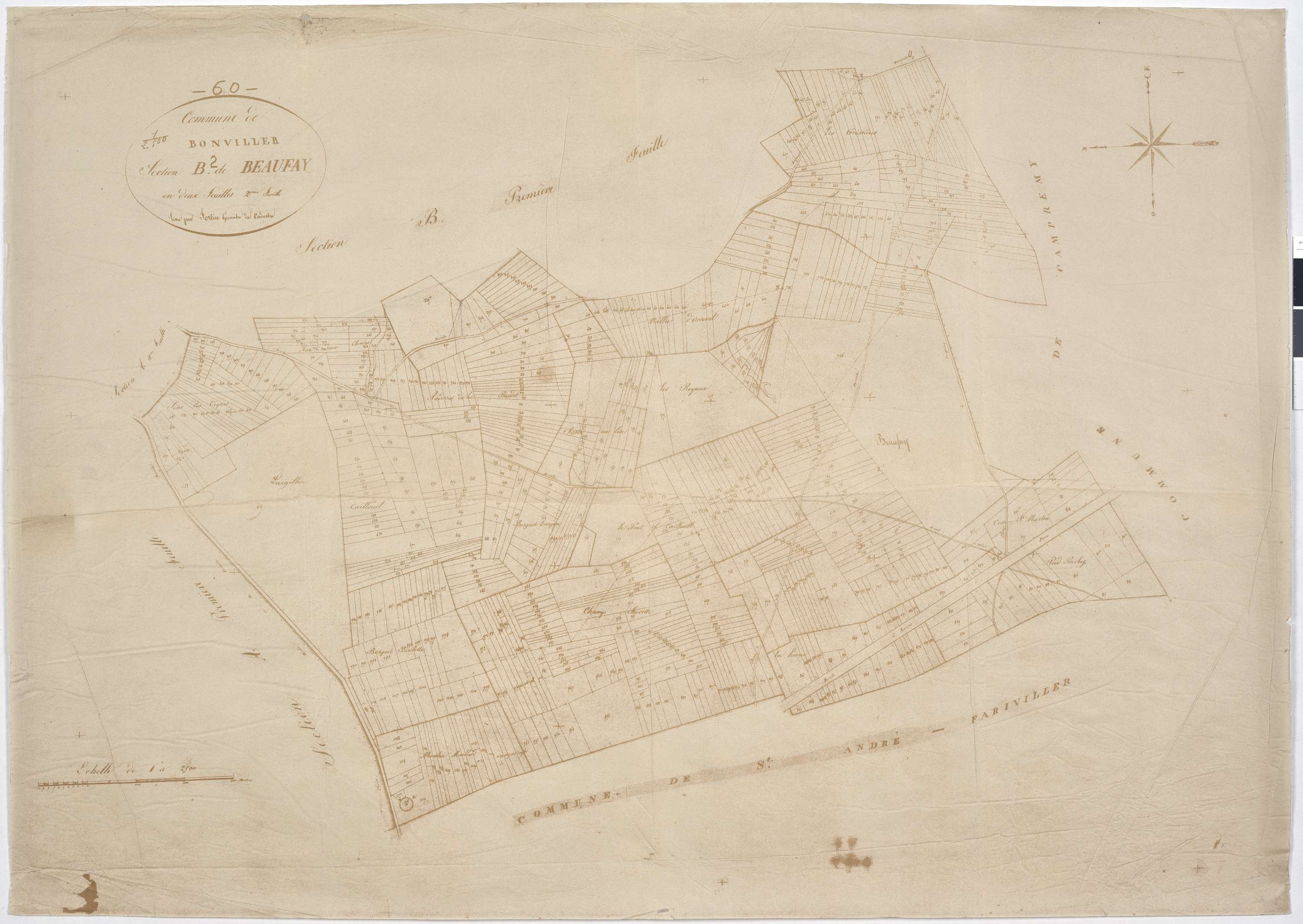 Bonvillers - Cadastre napoléonien, section B2