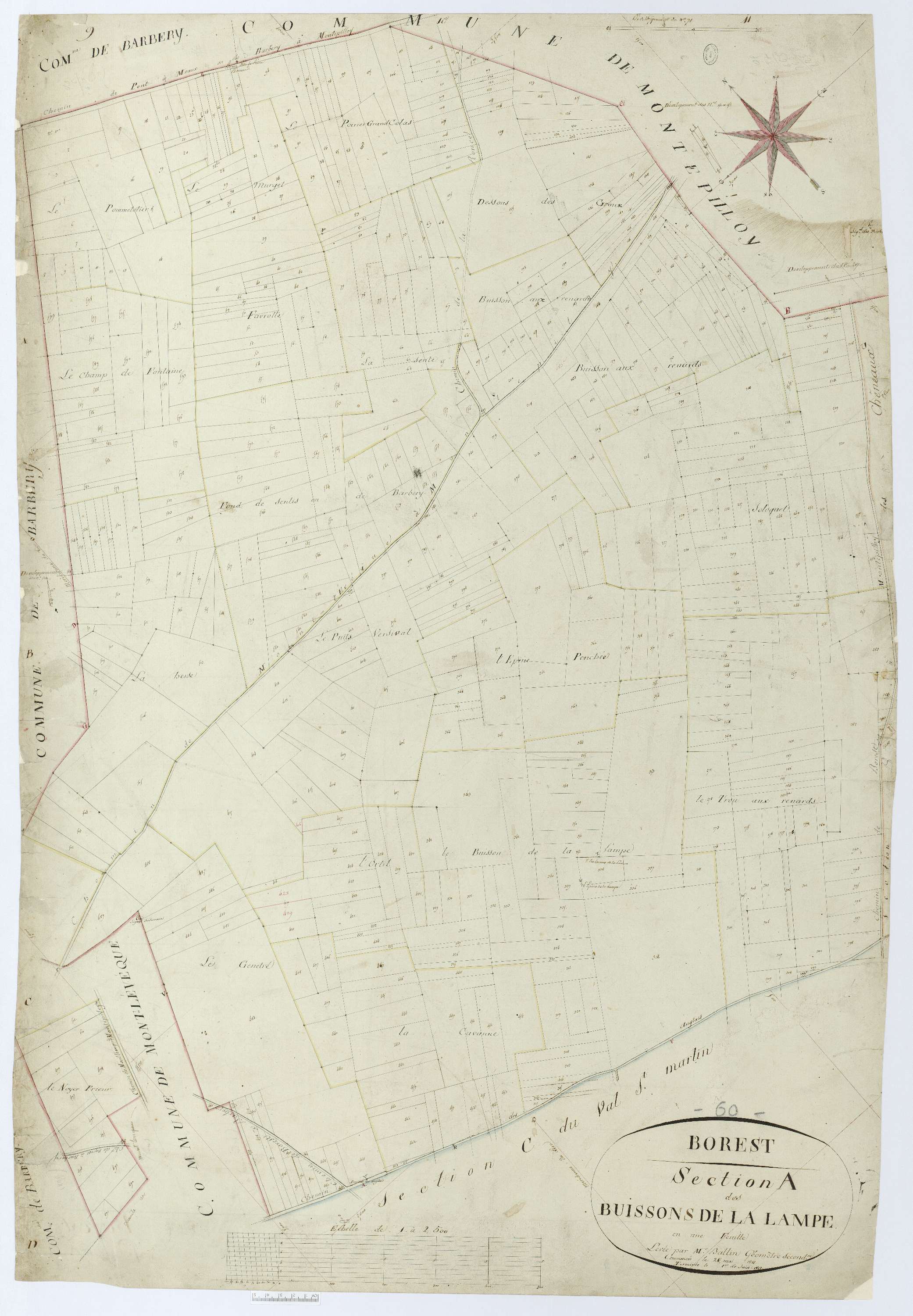 Borest - Cadastre napoléonien, section A, feuille unique