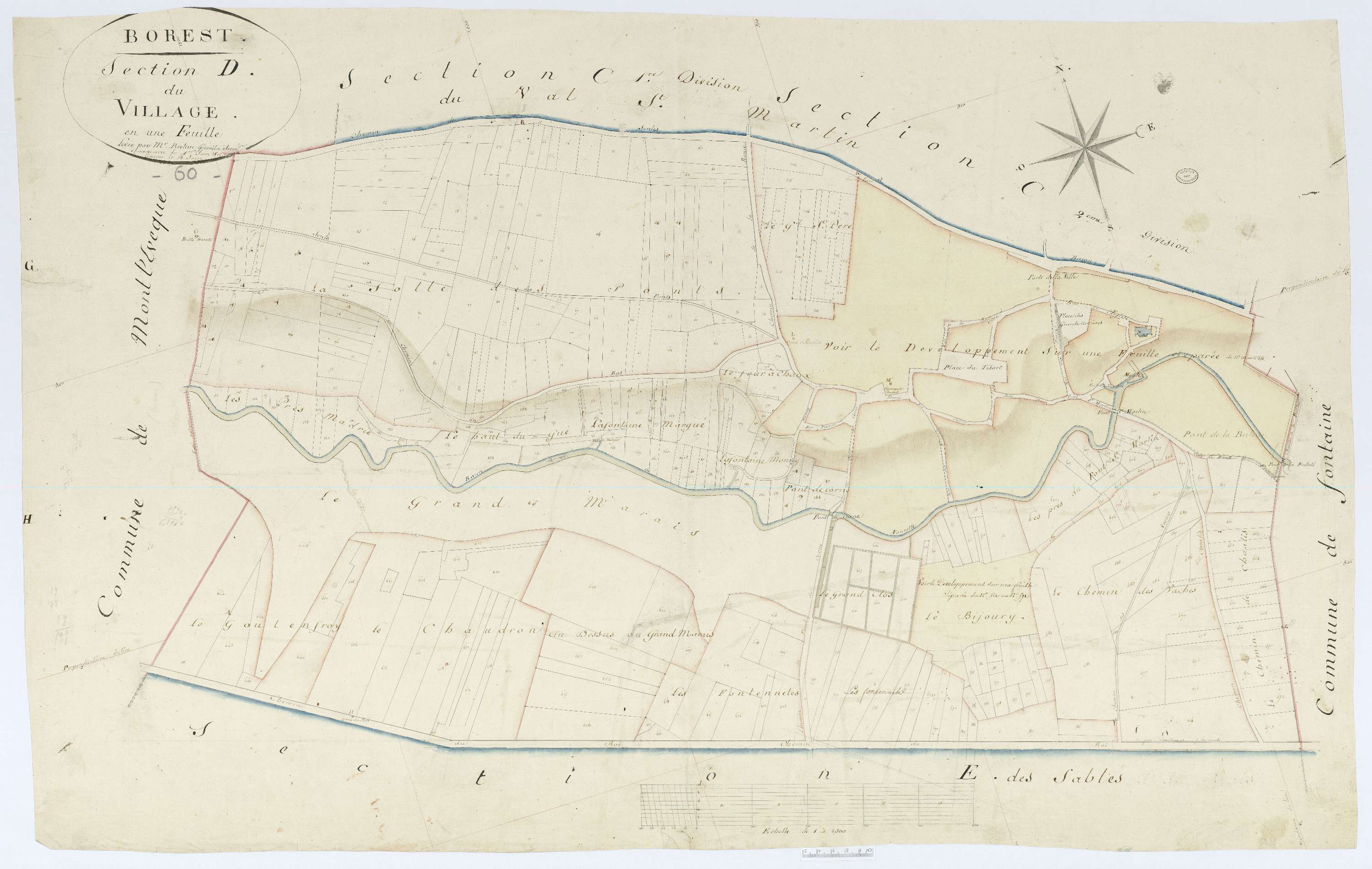 Borest - Cadastre napoléonien, section D, feuille unique