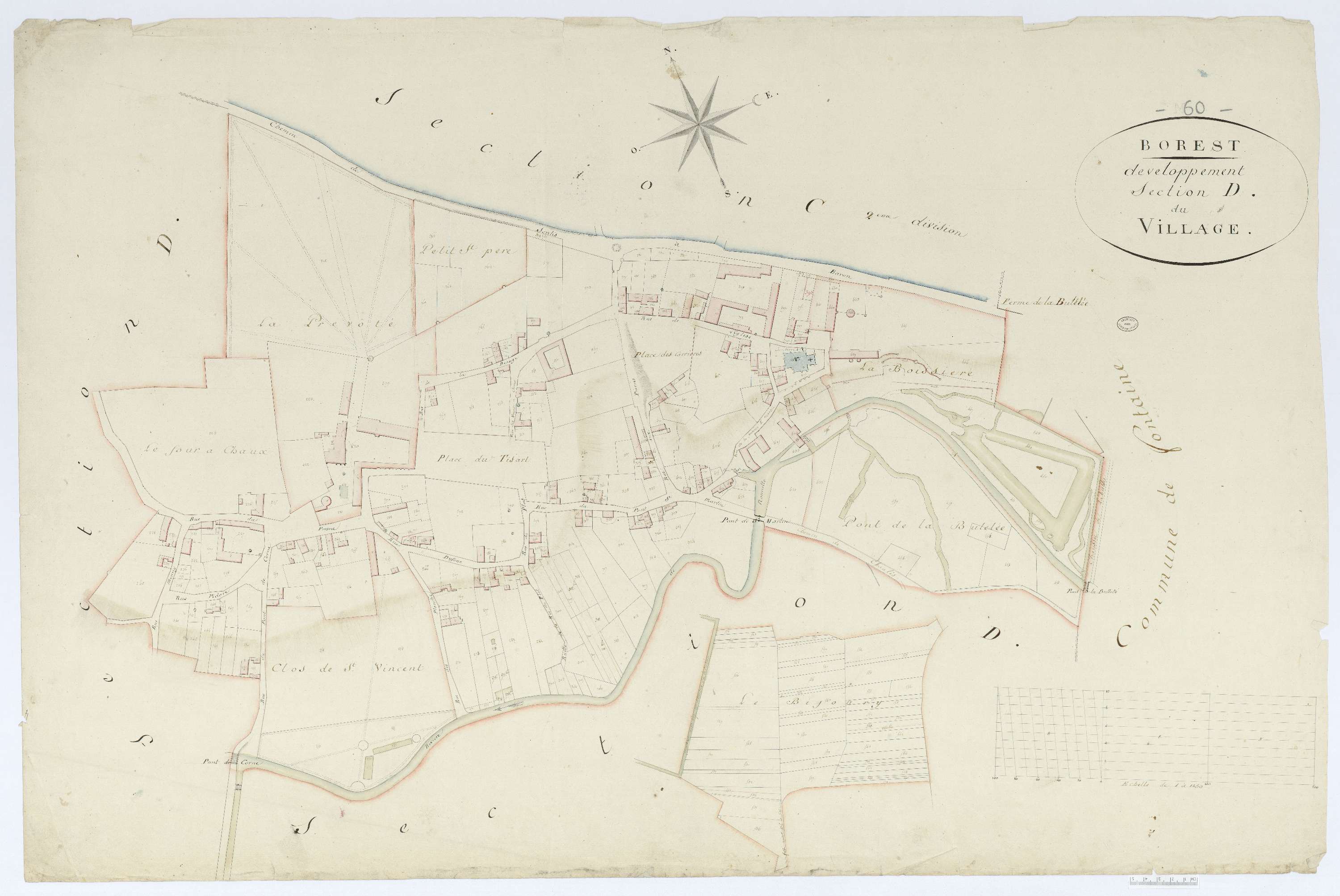 Borest - Cadastre napoléonien, developpement de la section D