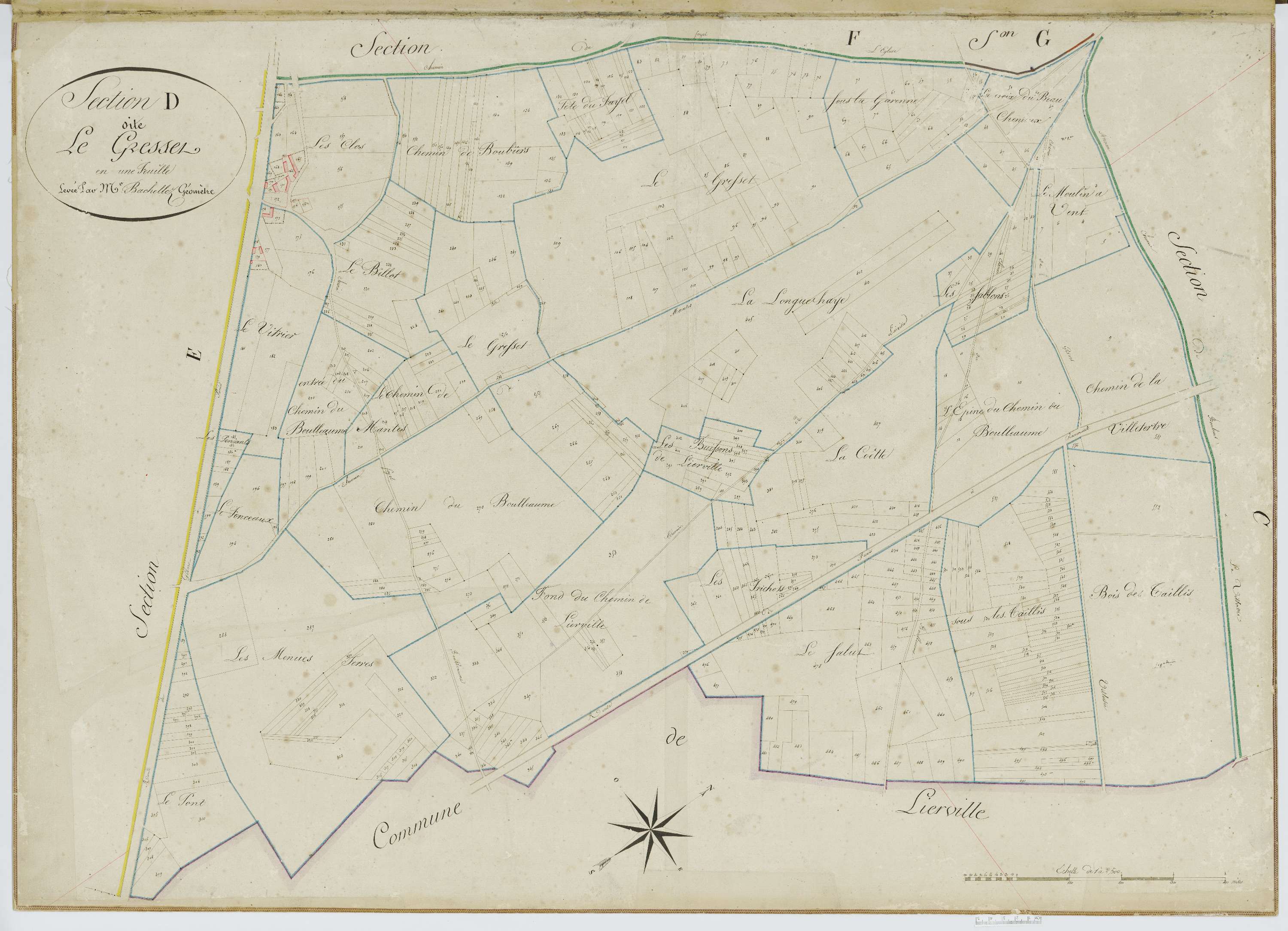 Boubiers - Cadastre napoléonien, section D