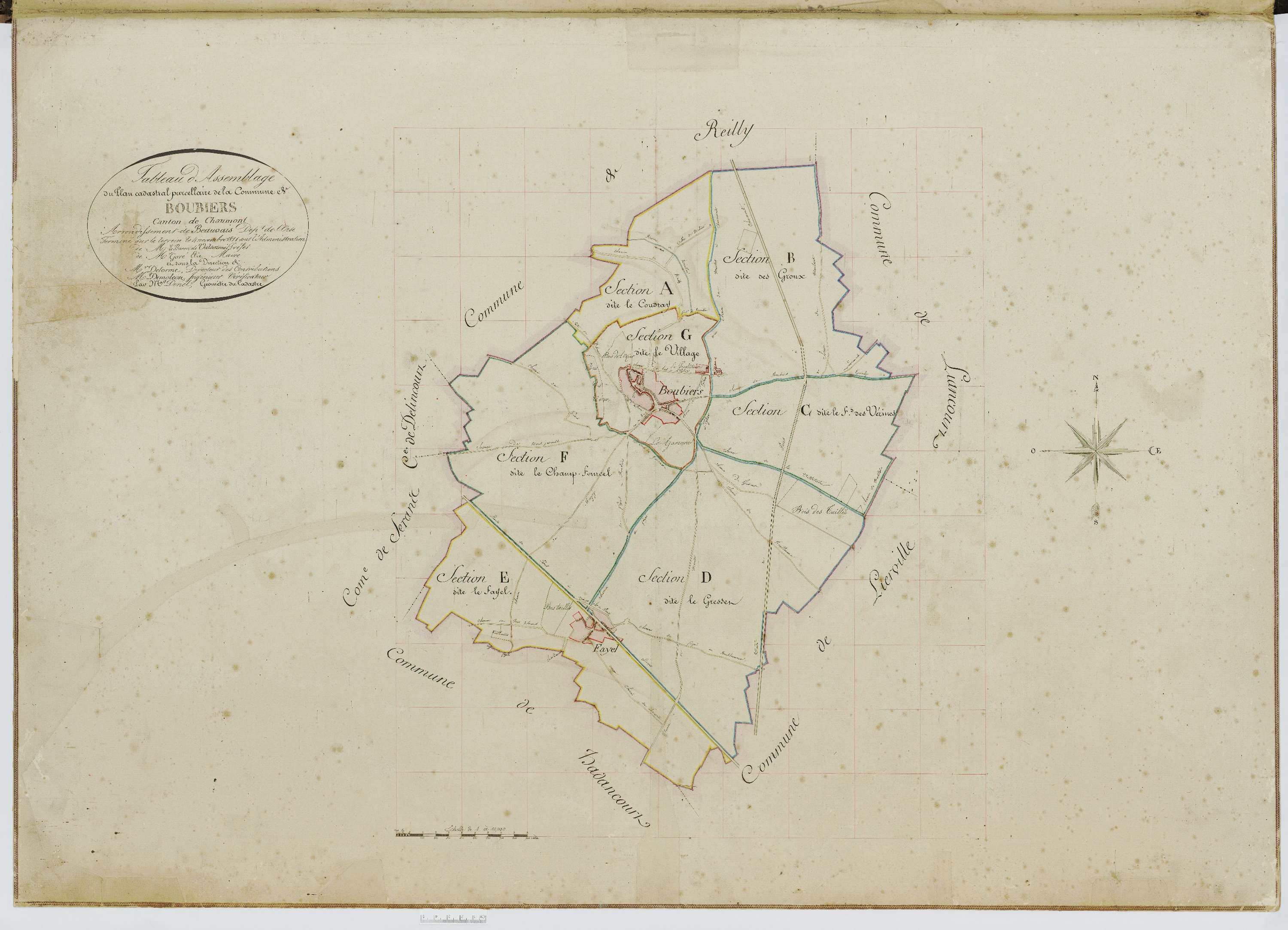 Boubiers - Cadastre napoléonien, tableau d'assemblage