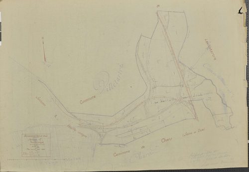 Bouconvillers - Cadastre rénové, section C, feuille unique, document de travail sur fond de cadastre napoléonien