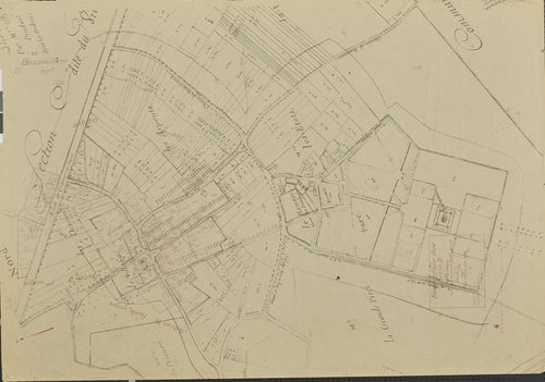 Bouconvillers - Cadastre rénové, section D, feuille unique, document de travail sur fond de cadastre napoléonien