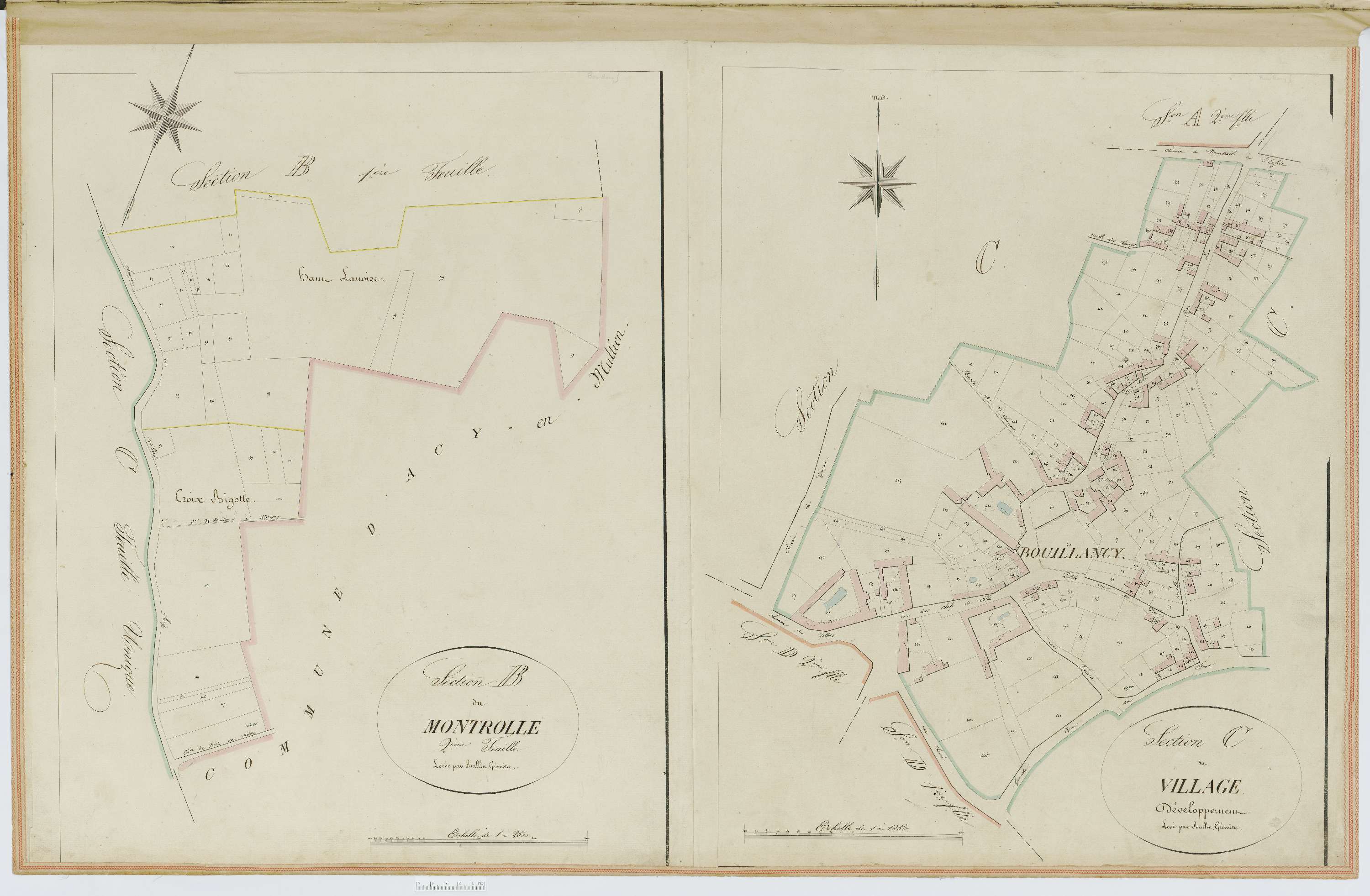 Bouillancy - Cadastre napoléonien, sections B2 et développement de la section C
