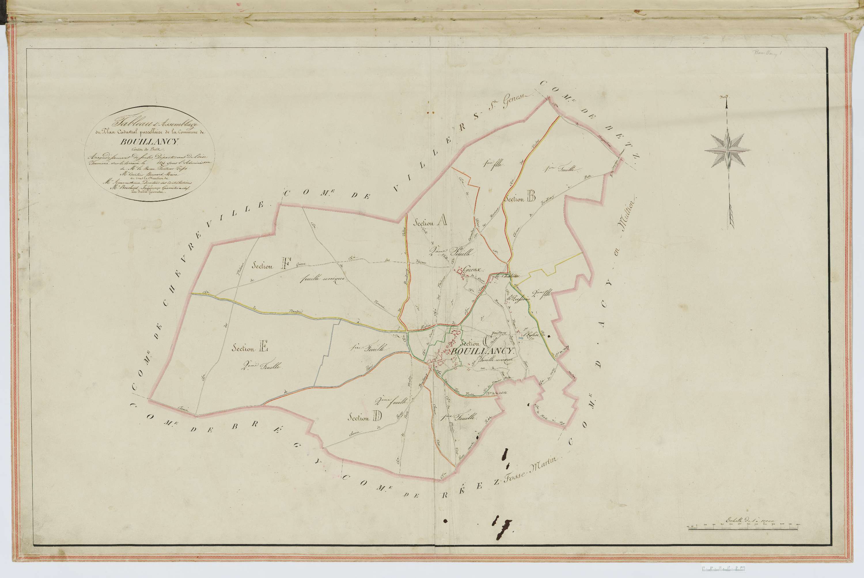 Bouillancy - Cadastre napoléonien, tableau d'assemblage