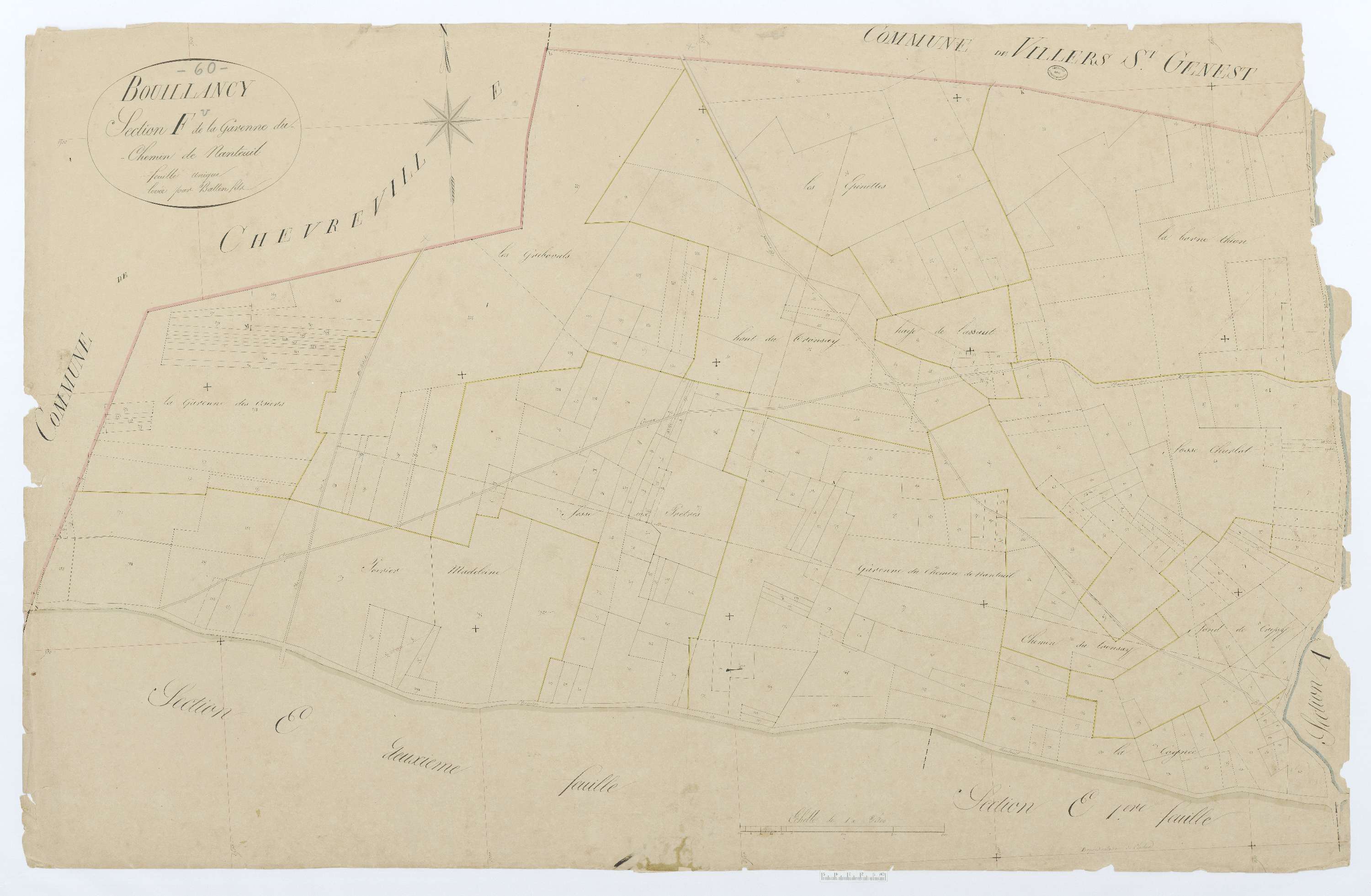 Bouillancy - Cadastre napoléonien, section F, feuille unique