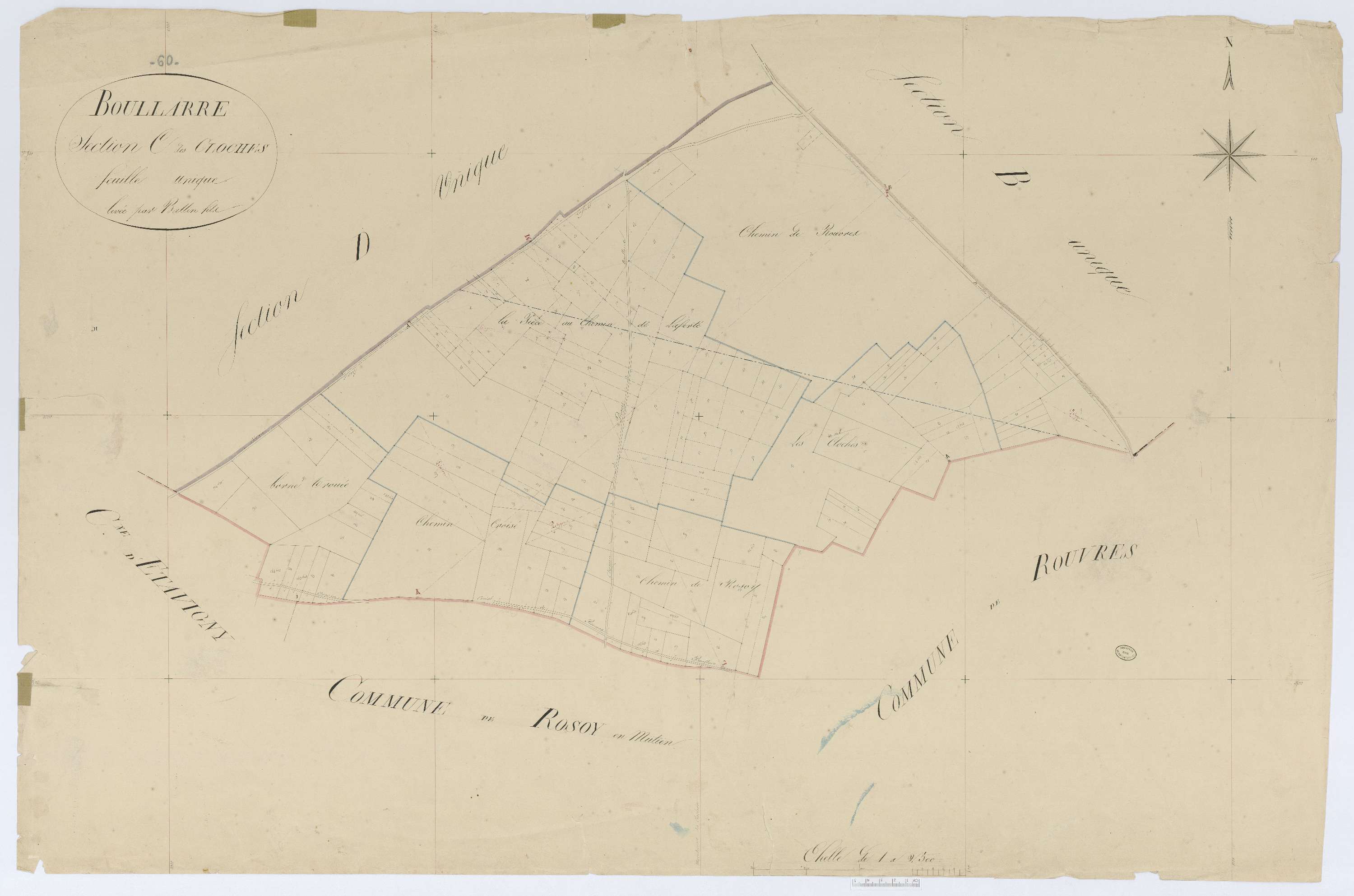 Boullarre - Cadastre napoléonien, section C, feuille unique
