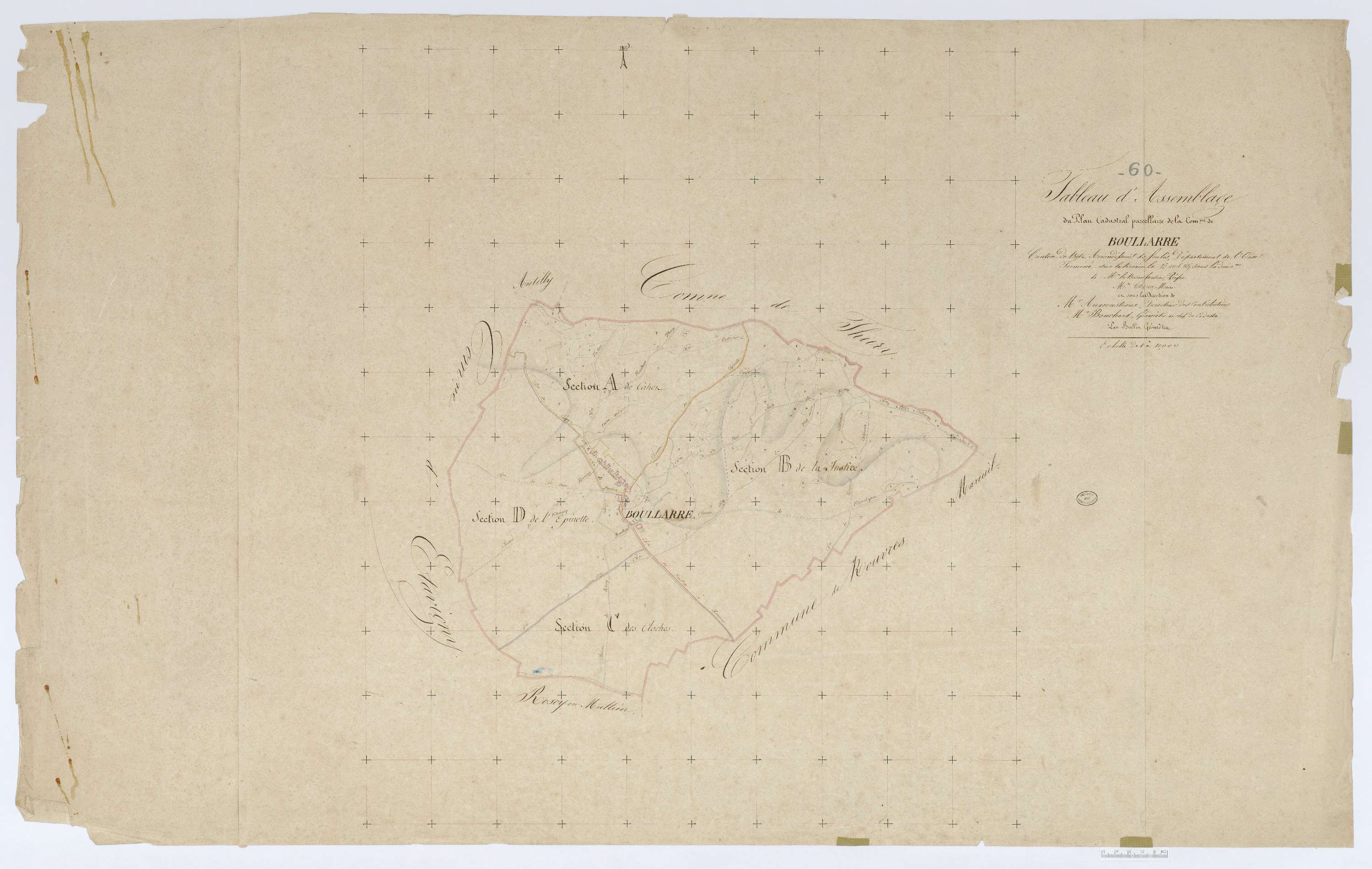 Boullarre - Cadastre napoléonien, tableau d'assemblage