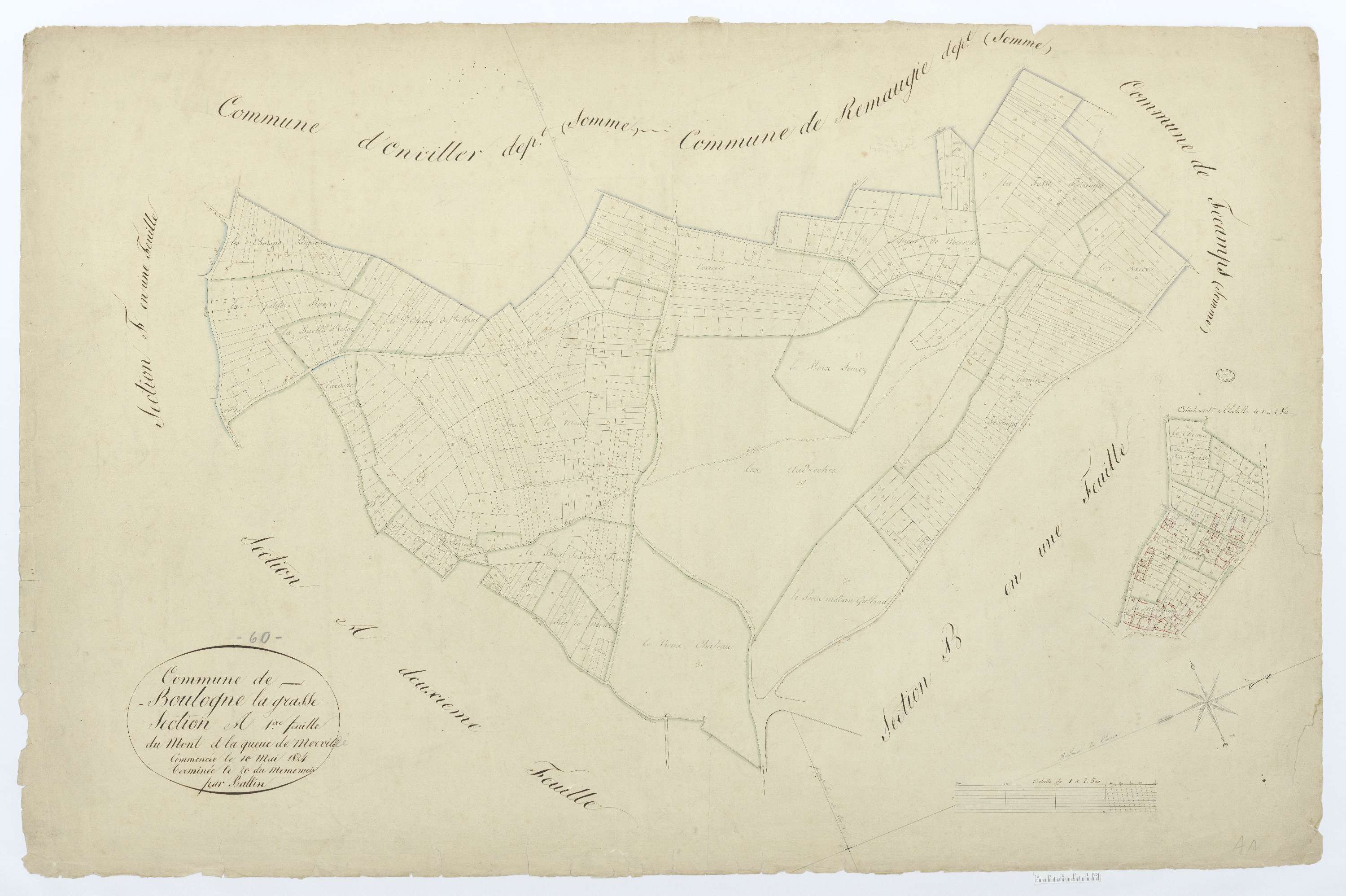 Boulogne-la-Grasse - Cadastre napoléonien, section A1