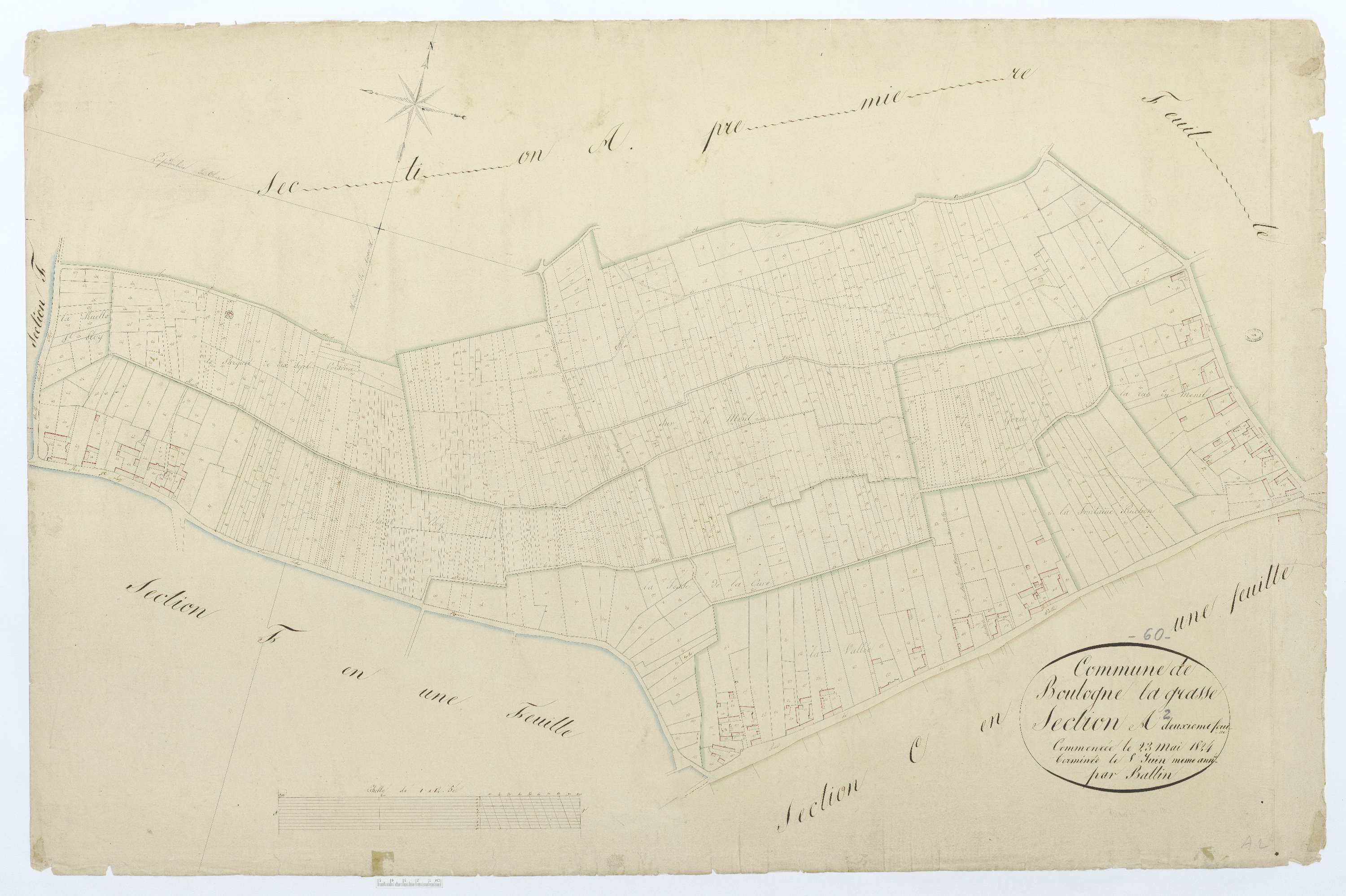 Boulogne-la-Grasse - Cadastre napoléonien, section A2
