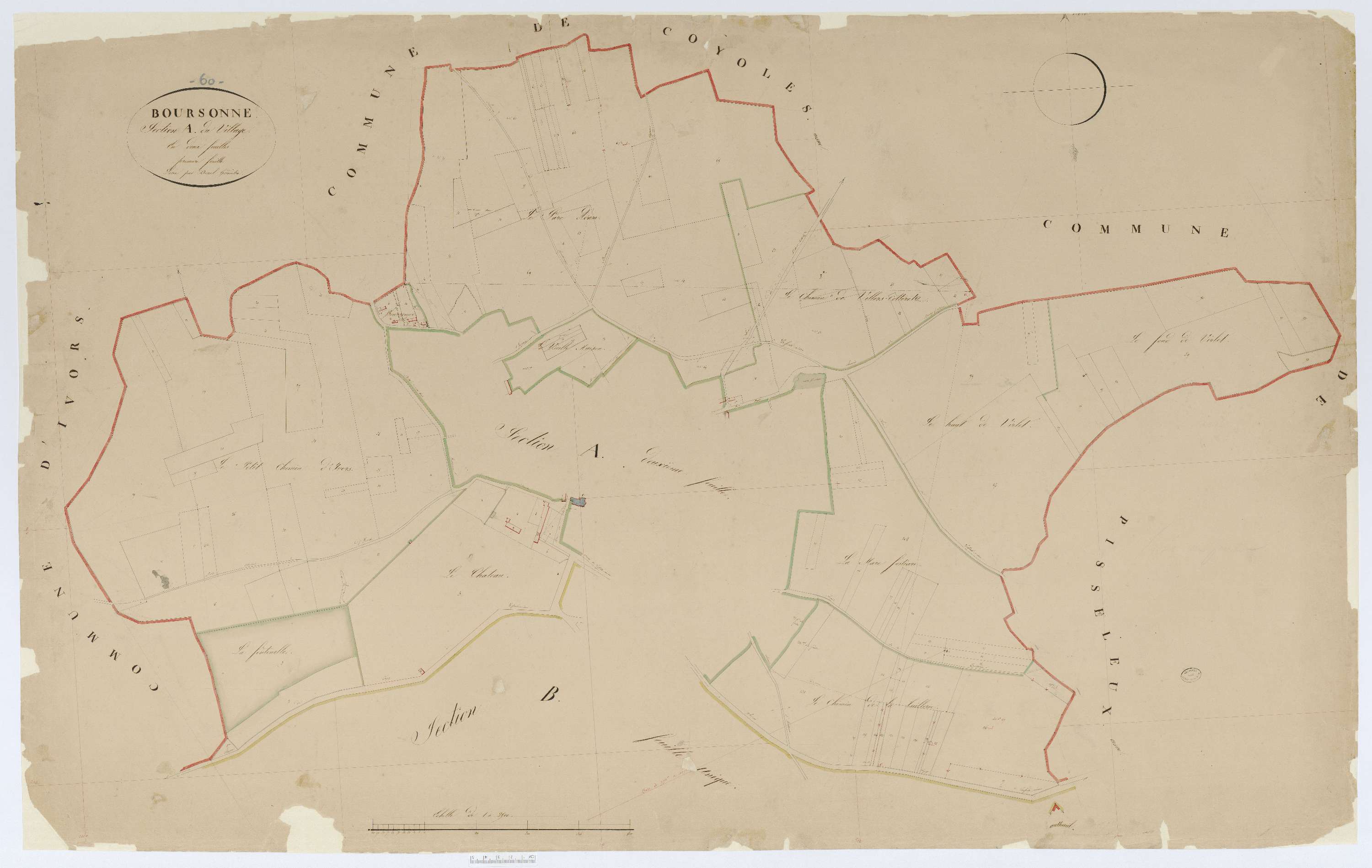 Boursonne - Cadastre napoléonien, section A1