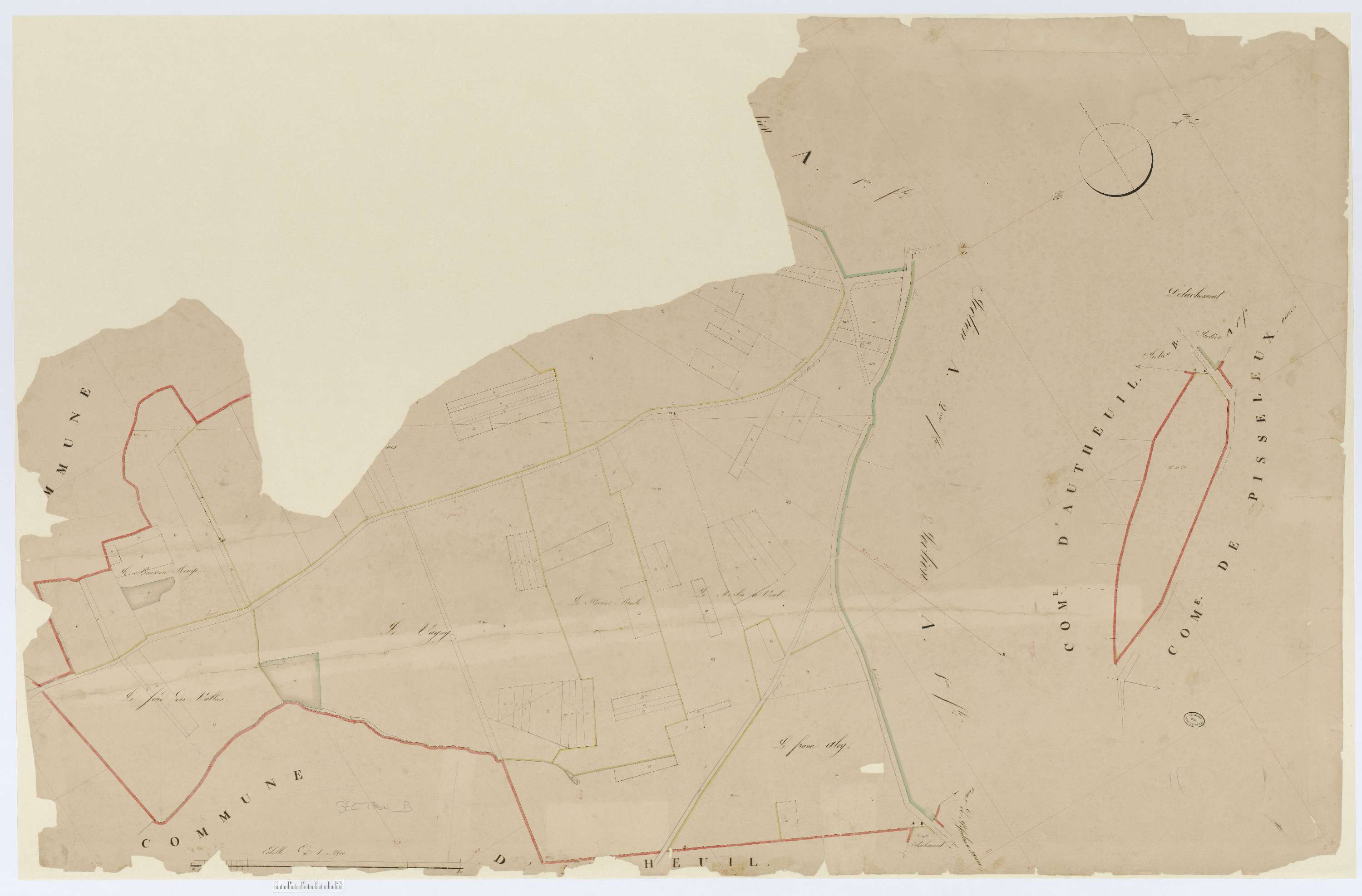 Boursonne - Cadastre napoléonien, section B, feuille unique