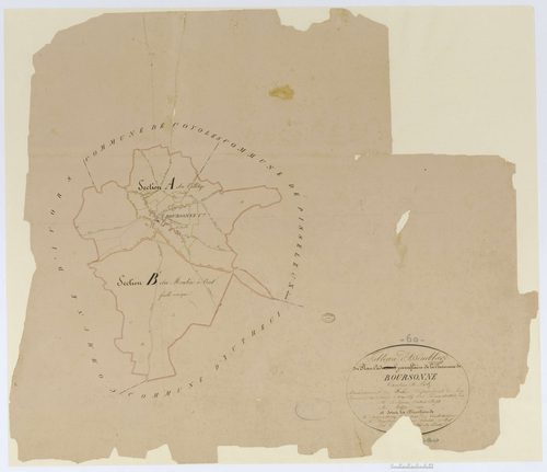 Boursonne - Cadastre napoléonien, tableau d'assemblage