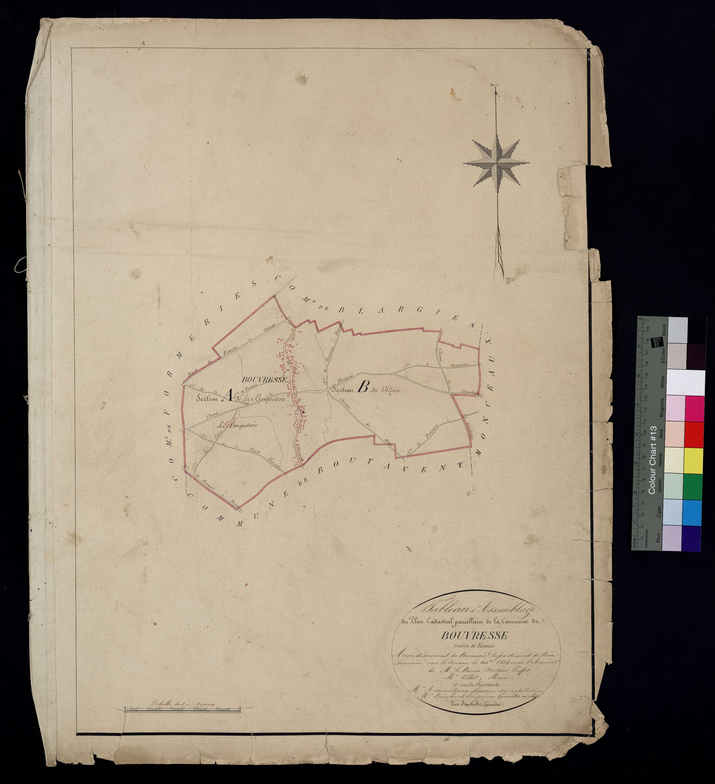 Bouvresse - Cadastre napoléonien, tableau d'assemblage